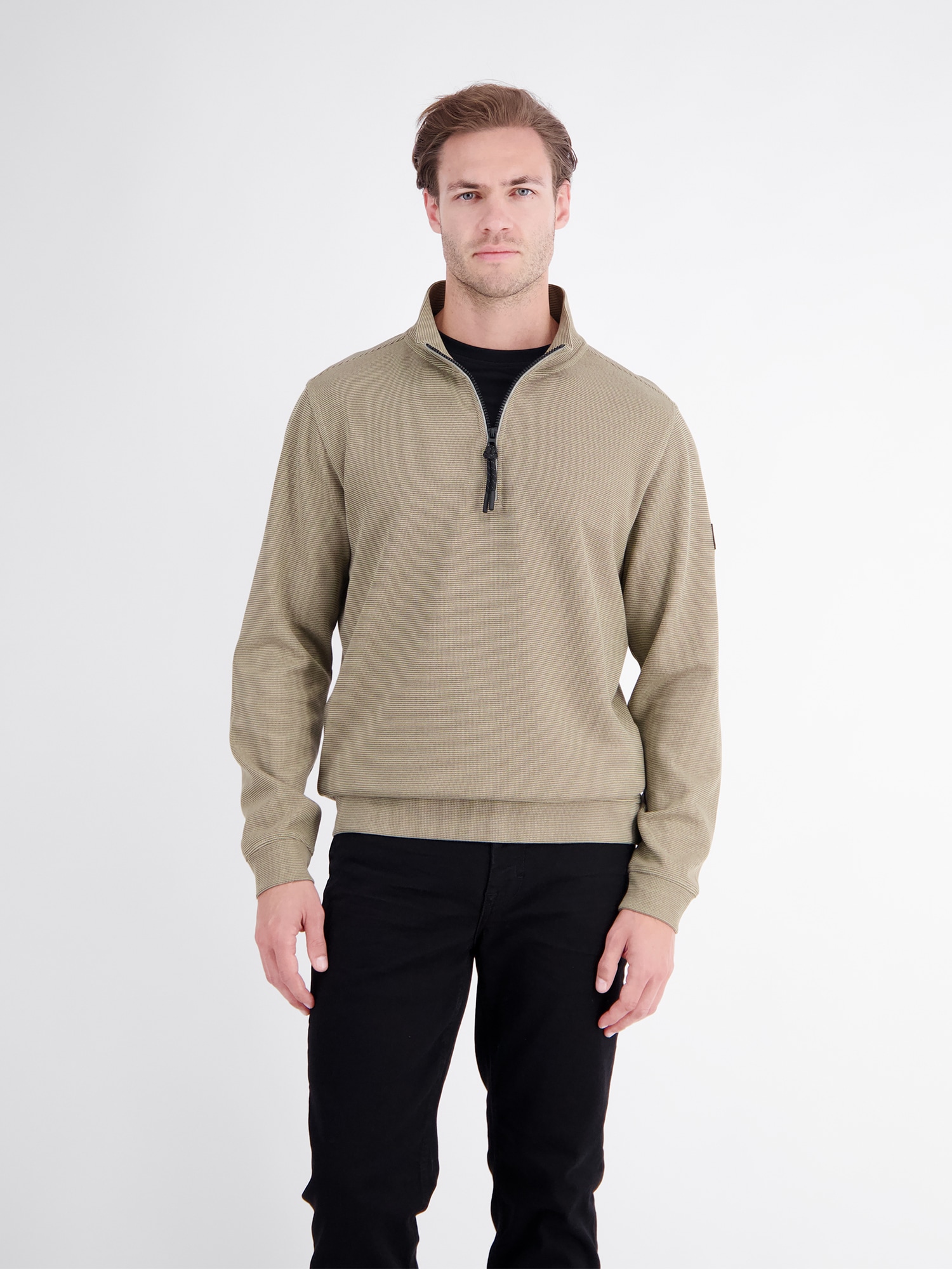 LERROS Sweatshirt »Hochwertiger Troyer aus Mischgewebe mit feiner Rippstruktur«
