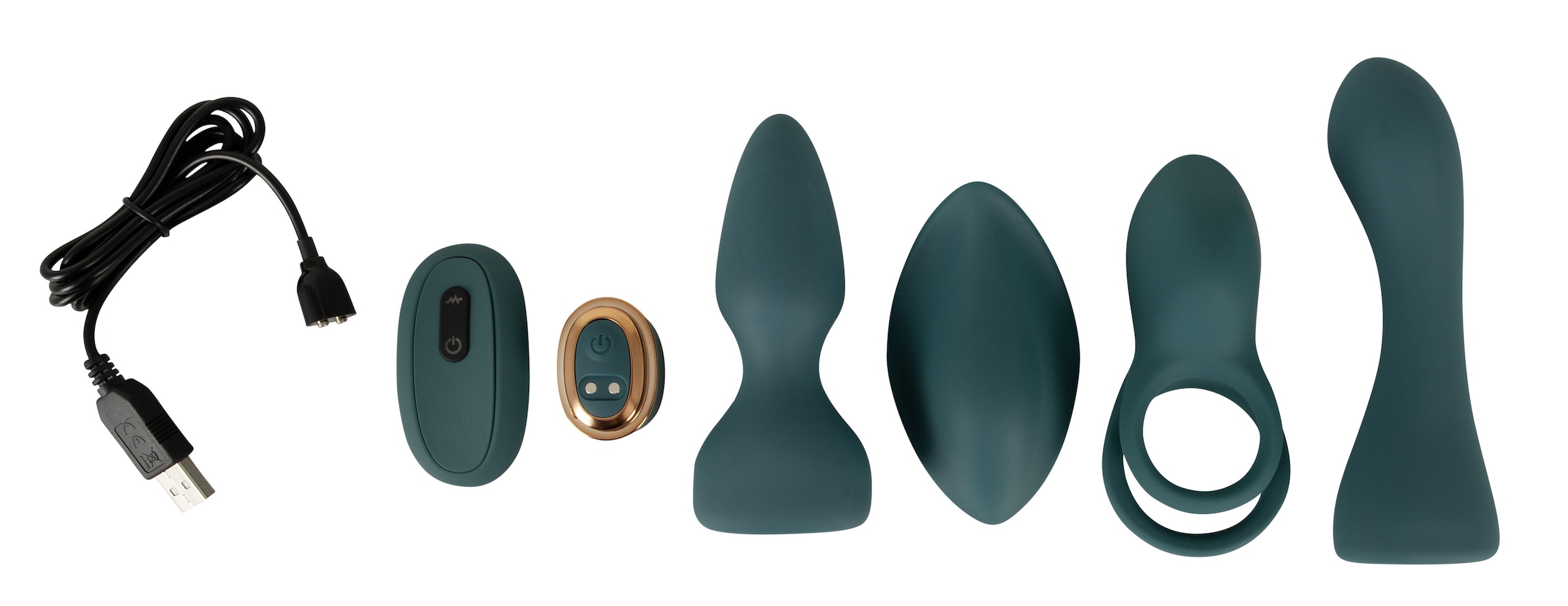 coup!es choice Vibrator »Paartoy-Set RC Mini Vibrator with 4 Attachments«