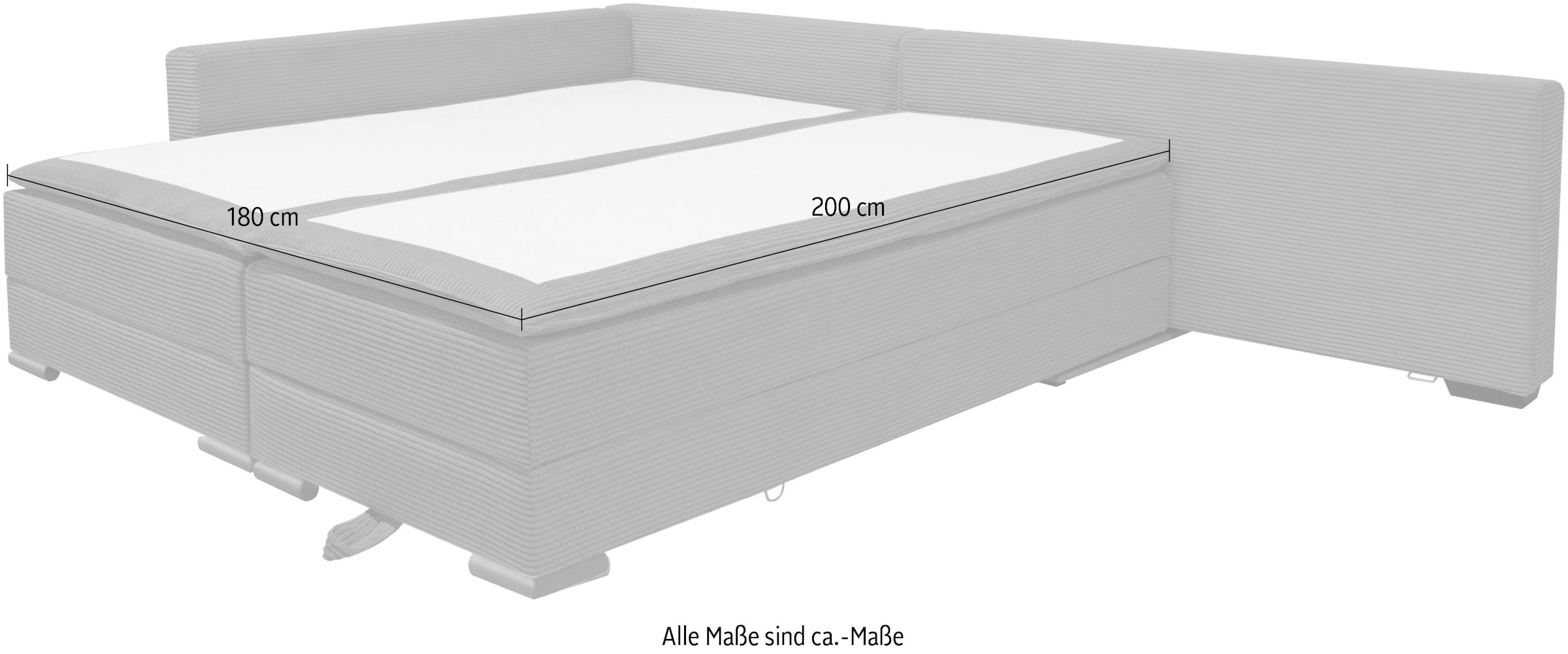 INOSIGN Ecksofa, inklusive Bettfunktion und Bettkasten