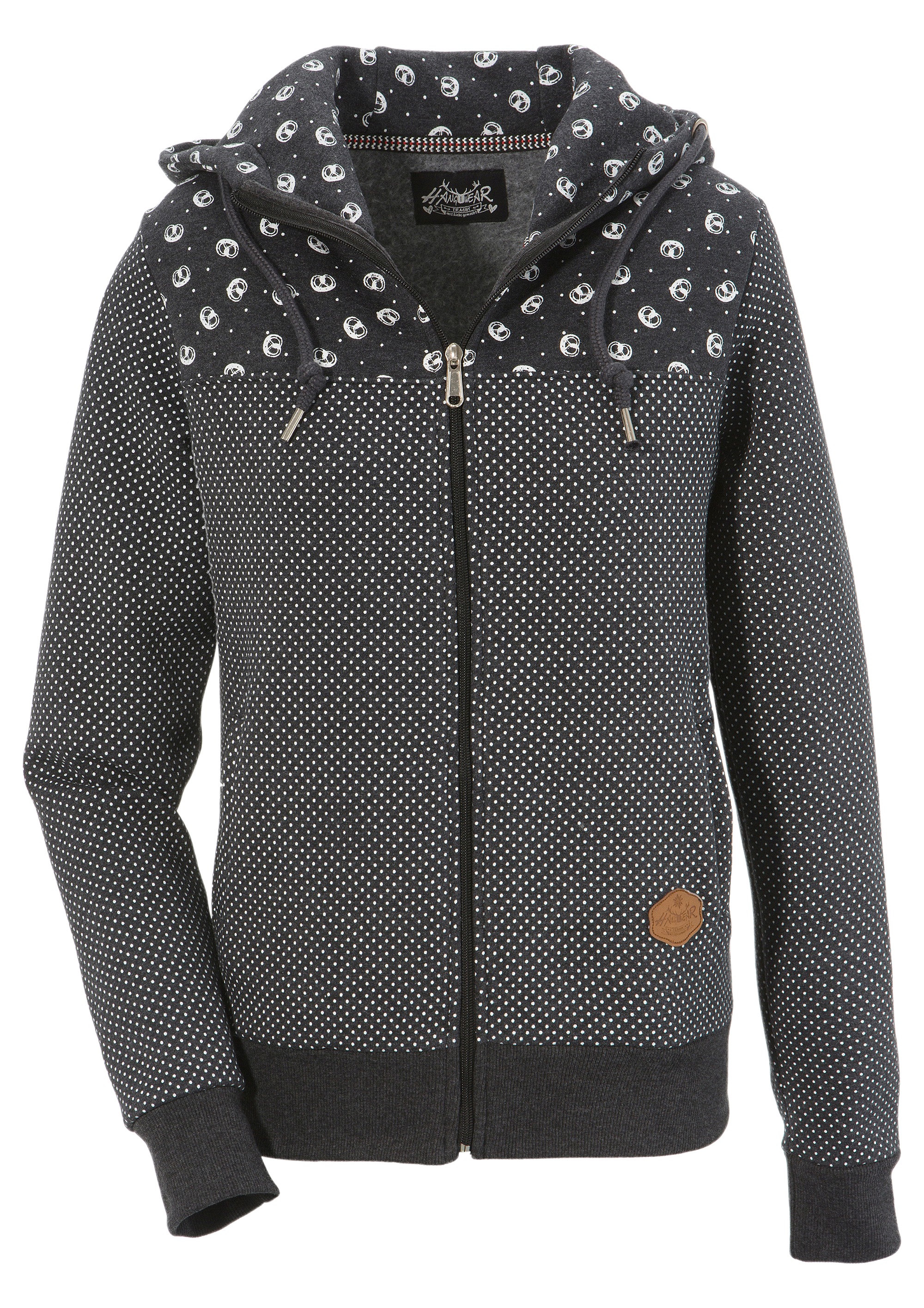 Hangowear Sweatjacke, mit verspieltem Print