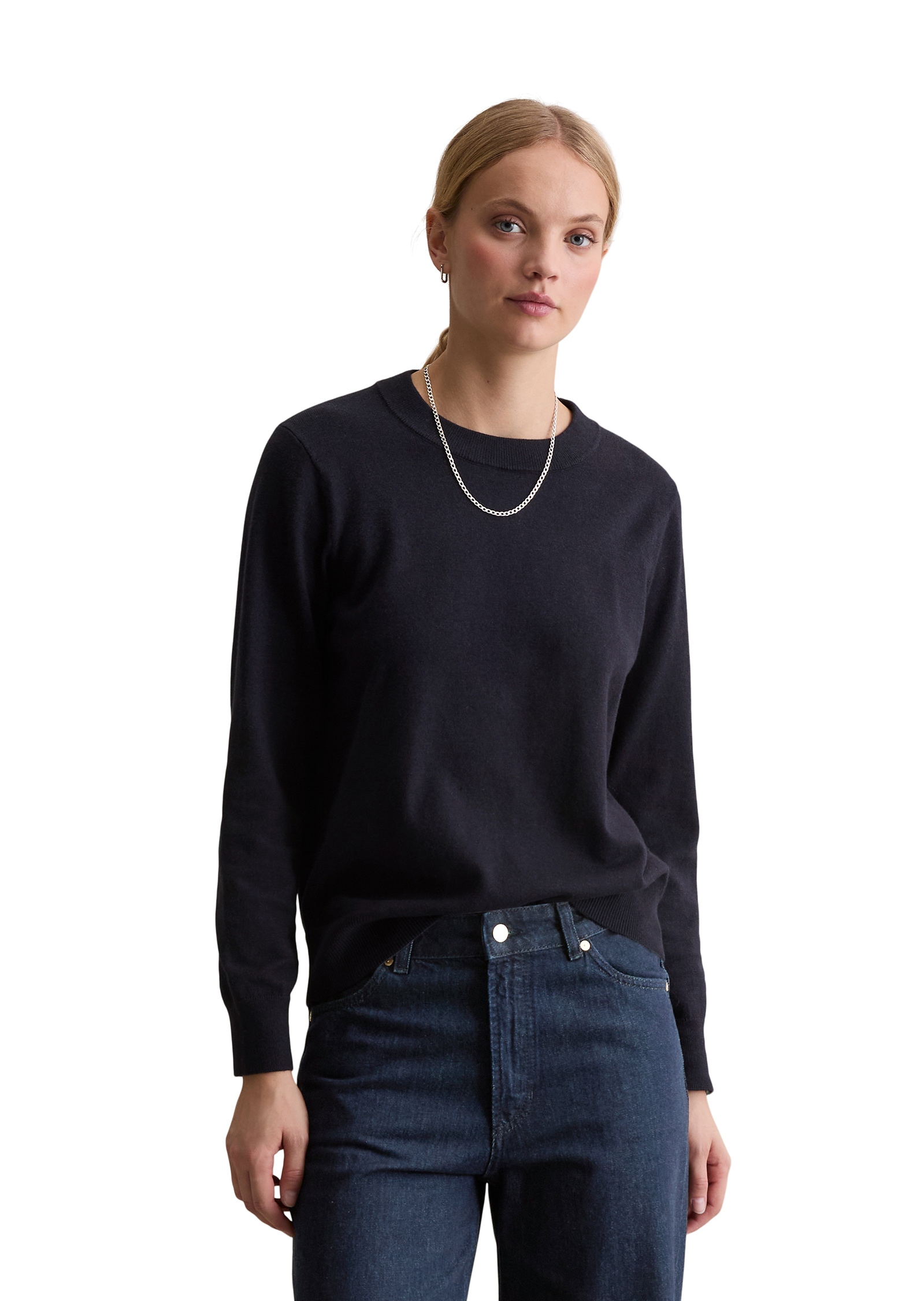 Marc O'Polo DENIM Rundhalspullover »regular fit aus Soft Cotton Stretch«
