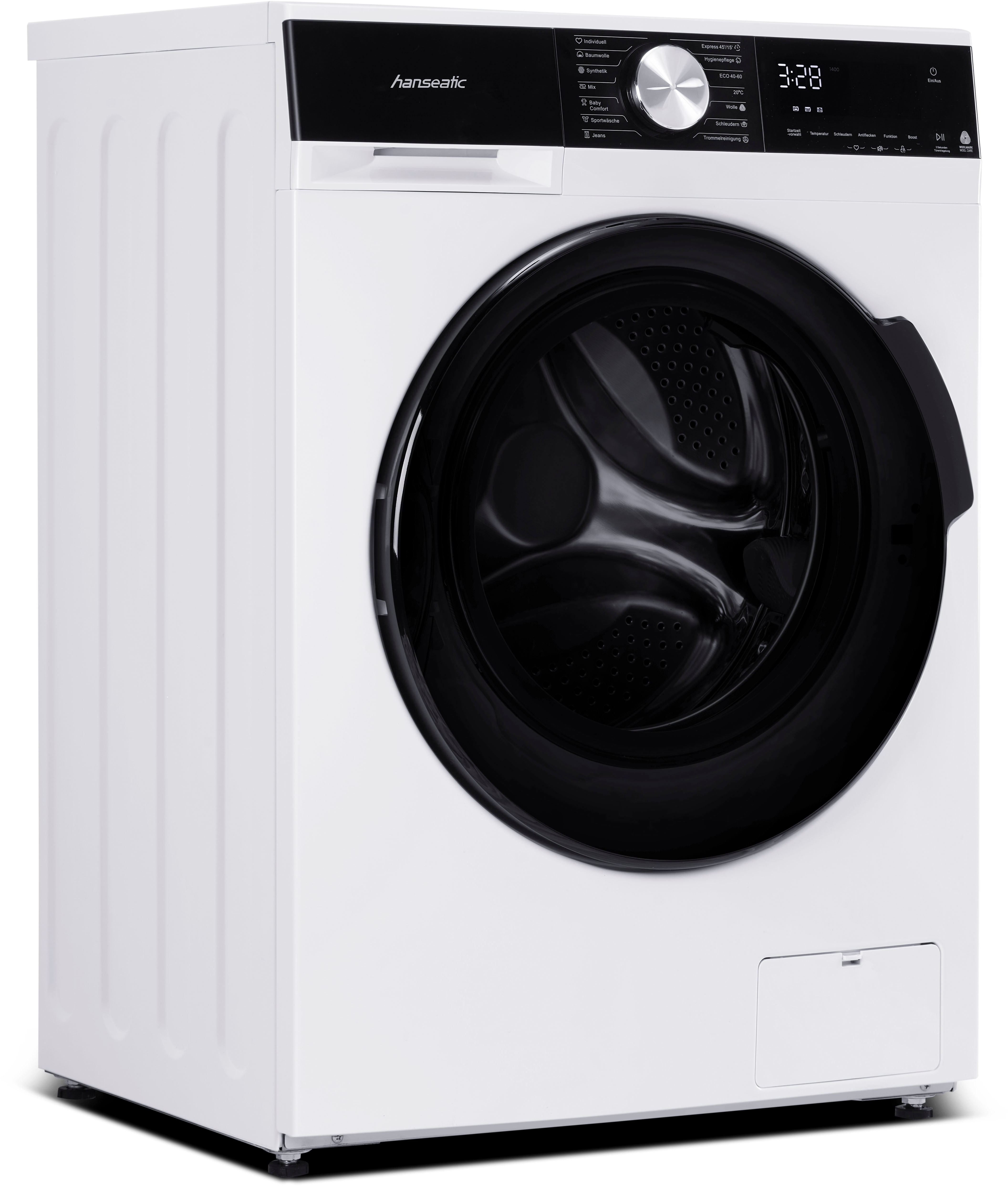 Hanseatic Waschmaschine »HWMM1714A2« 7 kg 1400 U/min Full Touch Display, Schnellwaschprogramm, Dampffunktion in weiß