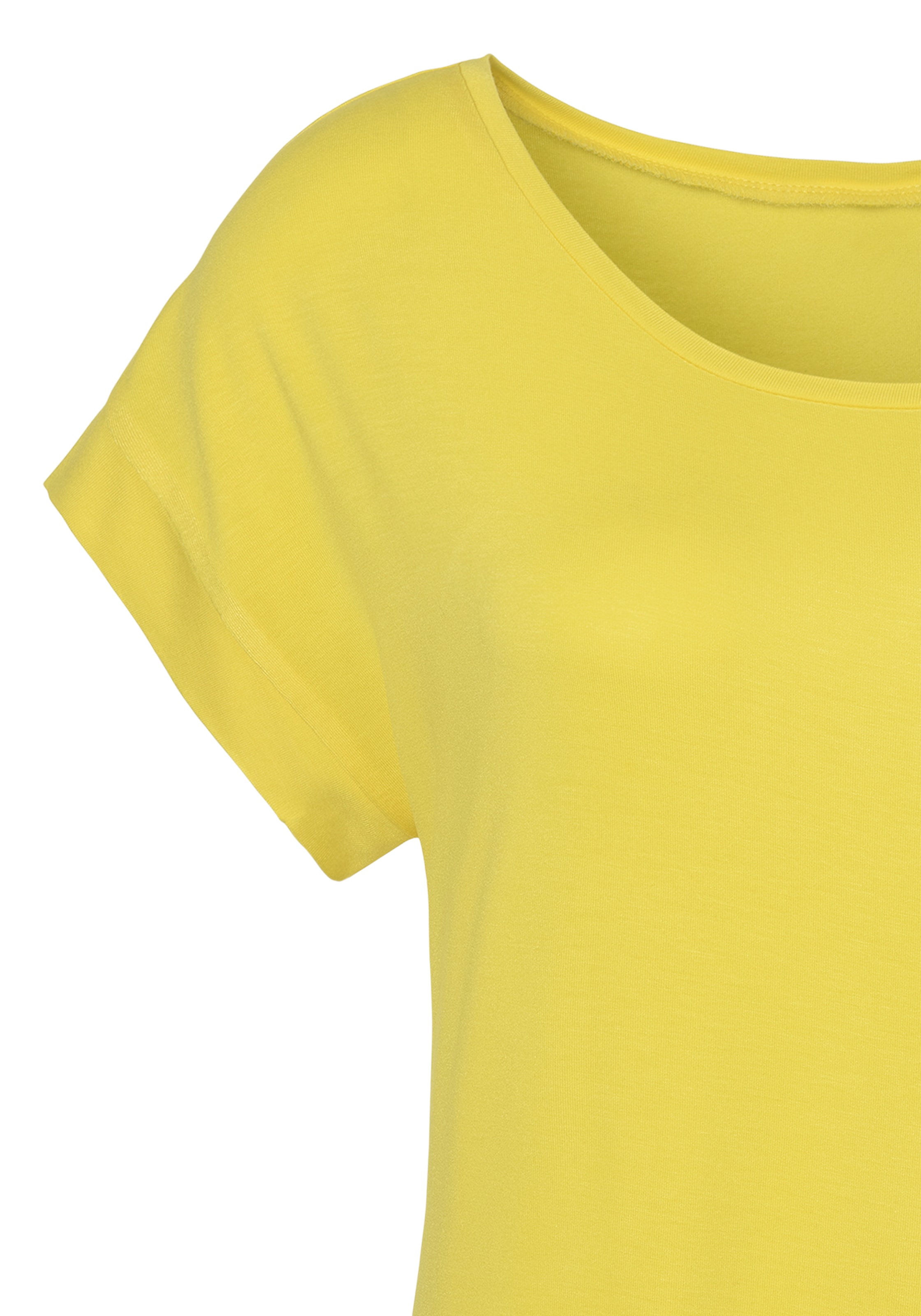 Vivance Kurzarmshirt »mit Gummizug im Bund«, aus weichem Viskose-Stretch
