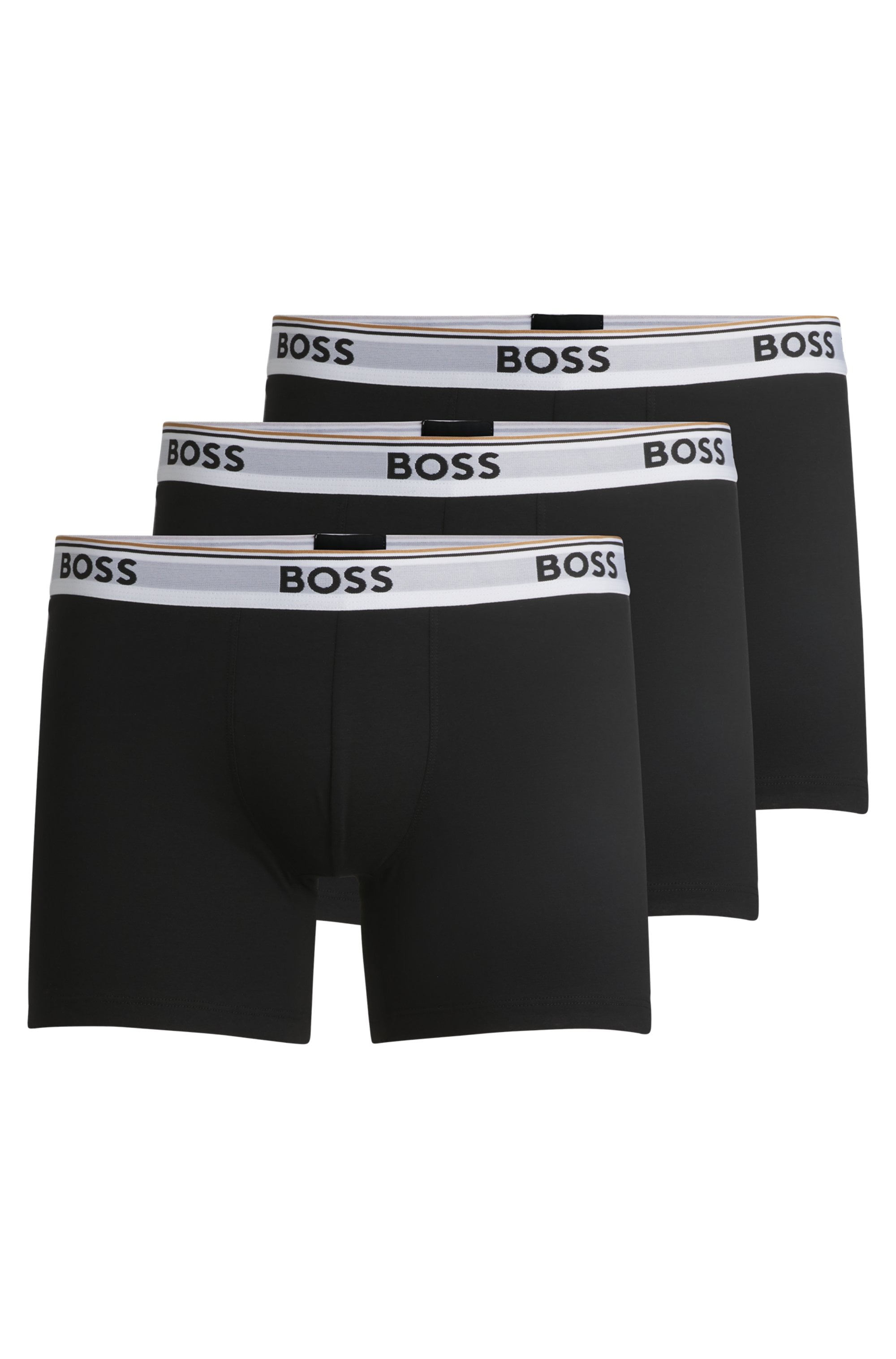 BOSS Langer Boxer »Brief 3 PACK«, mit farblich passendem Webbund