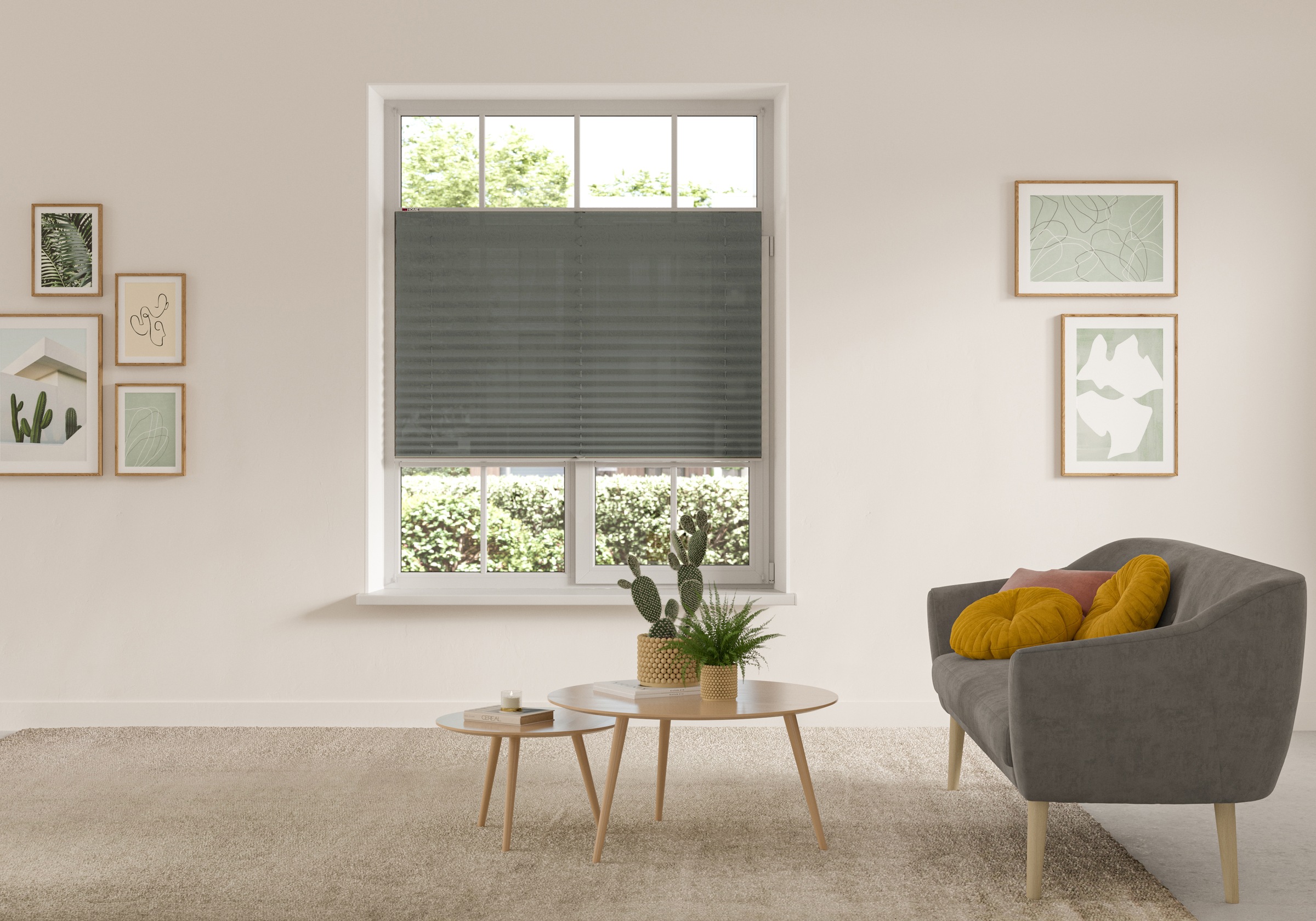 my home Plissee »DAHRA - in Crush-Optik«, Lichtschutz, ohne Bohren, verspannt, Fixmaß, Klemmträger