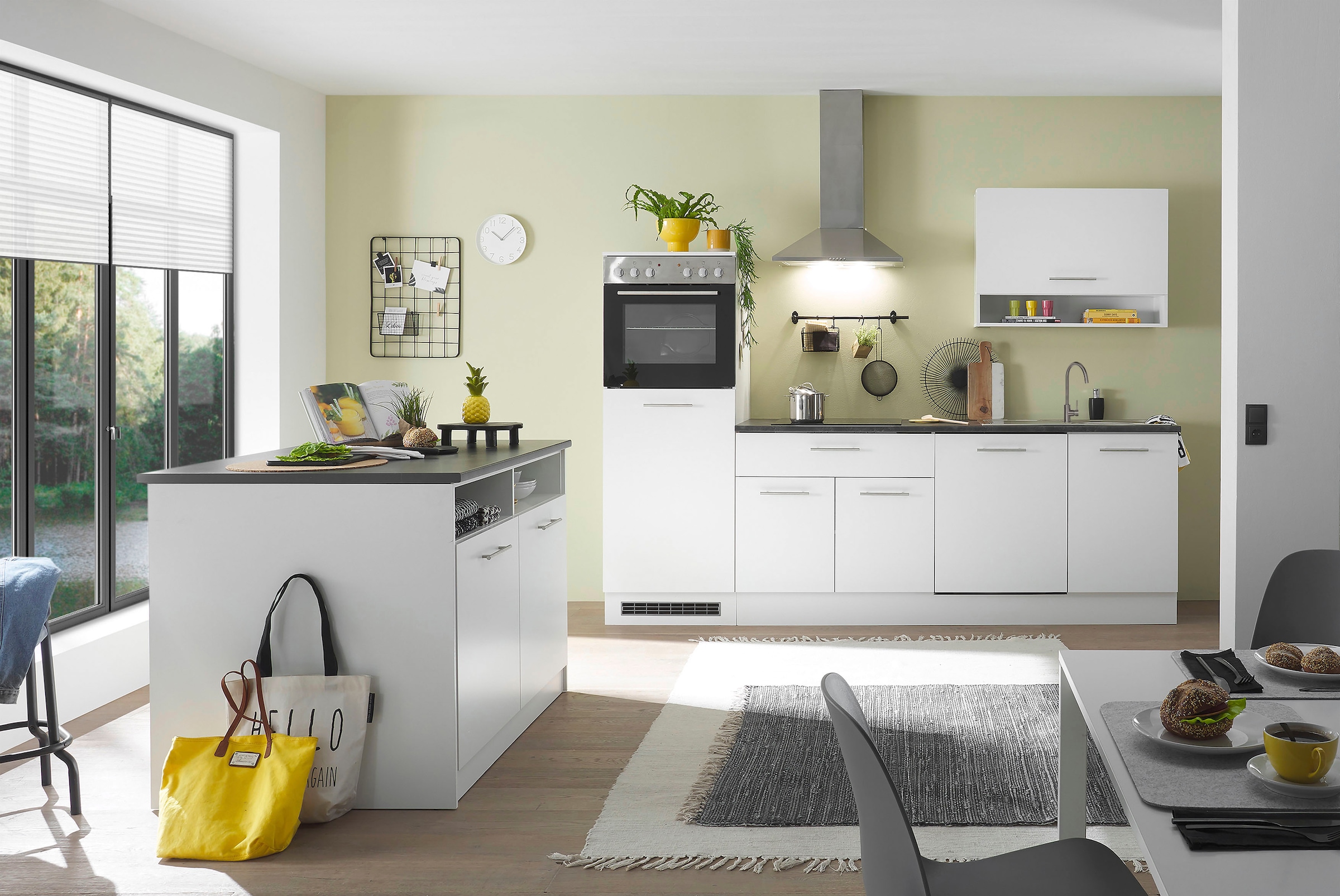 BASIC by Balculina Küchenzeile »Eddy«, Breite 260 cm, wahlweise mit mit E-Geräten