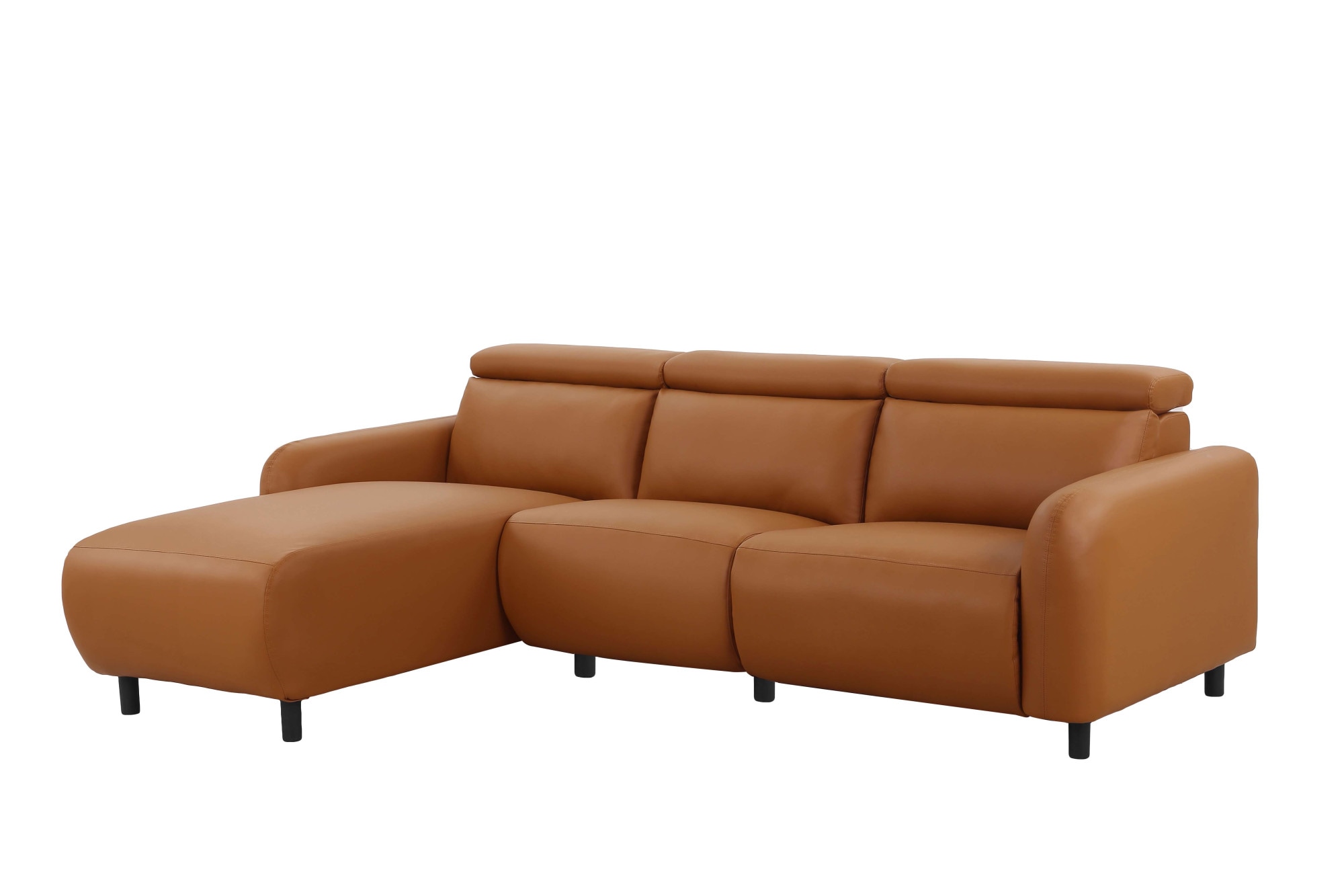 Home affaire Ecksofa »SKAANE Kunstleder, L-Form, 274 cm, manuelle u. elektrische Funktion,«, rundes Design, Kopfteilverstellung, Federkernpolsterung
