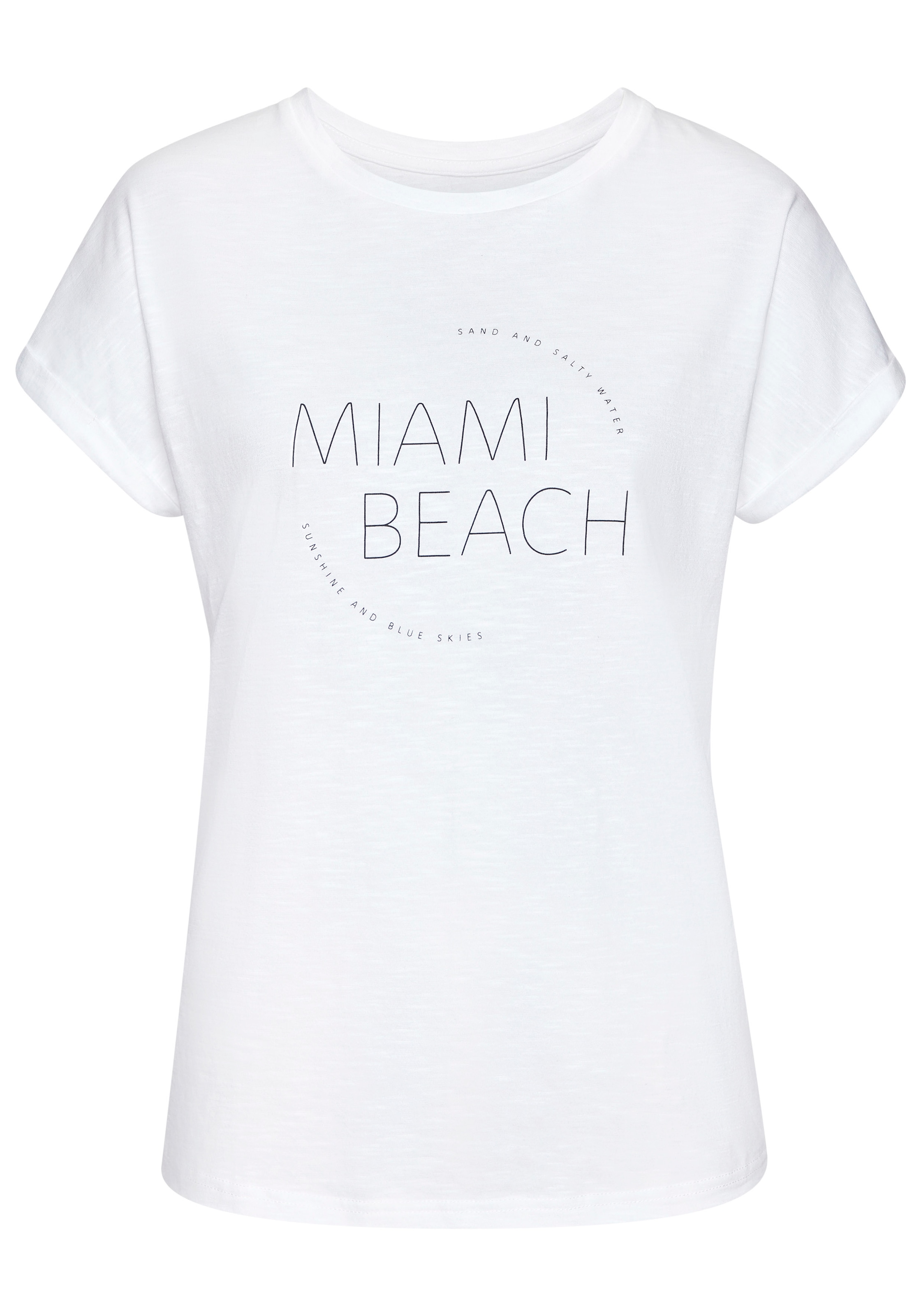 Vivance T-Shirt »mit modischem Frontprint«, (2er-Pack), aus weicher Baumwoll-Qualität