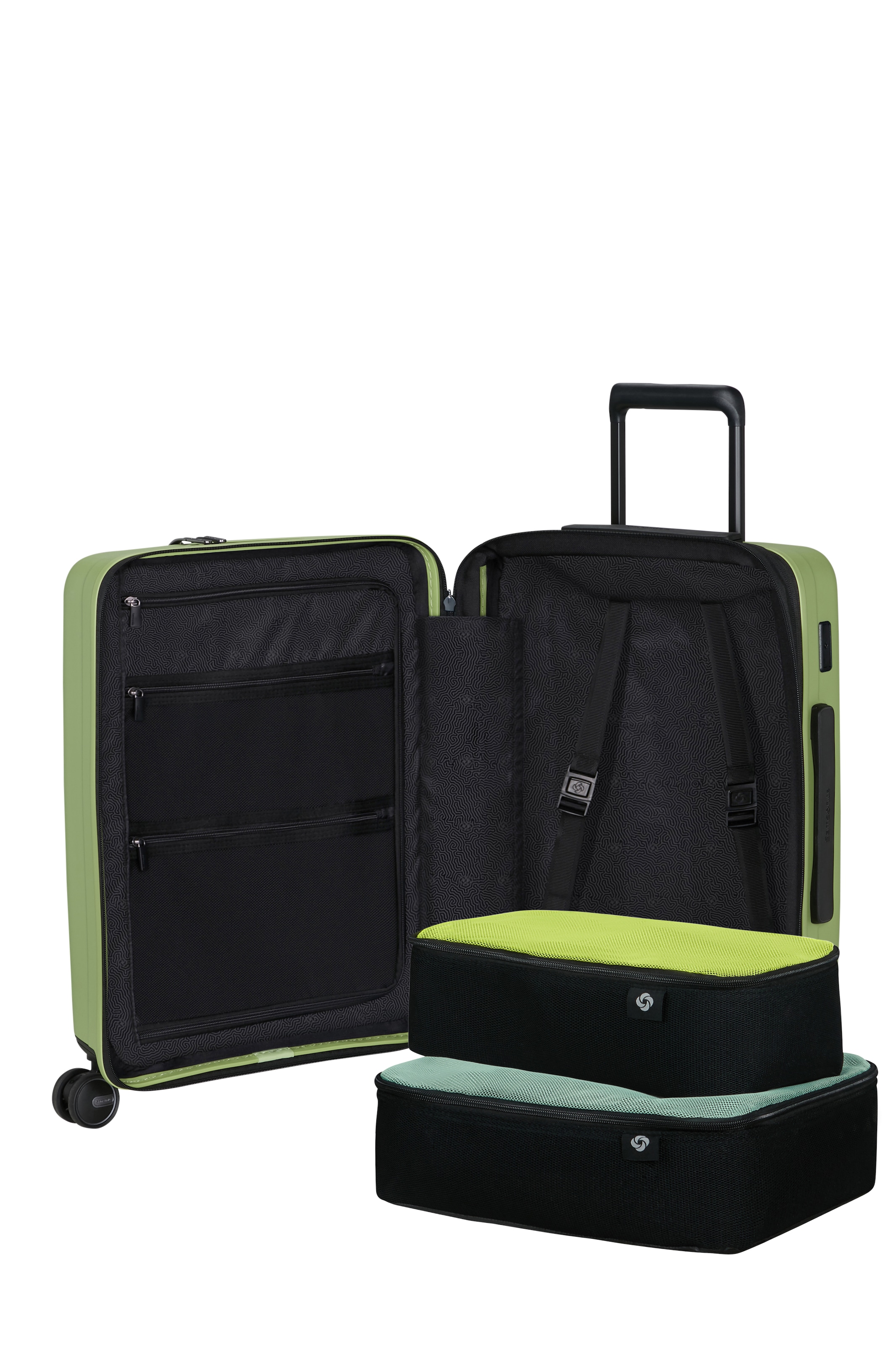 Samsonite Hartschalen-Trolley »RESTACKD, verschiedene Größen und Farben« mit Packtaschen,  42 l 4 Rollen Reisekoffer mit TSA Schloss Volumenerweiterung Packtaschen