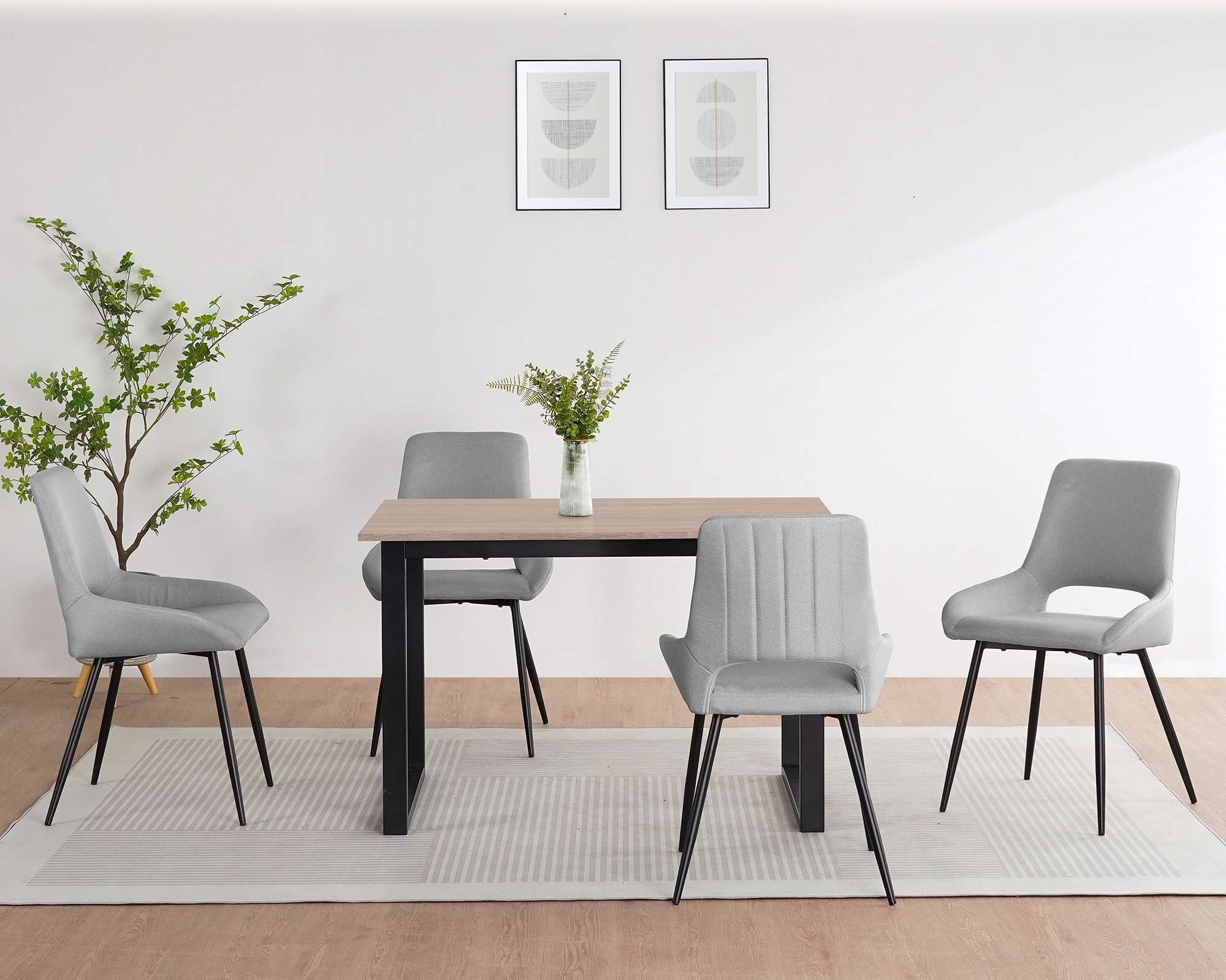 OTTO home Esstisch »Barcell« schwarzes Metallgestell, Plattenvarianten wählbar, sowie Größen