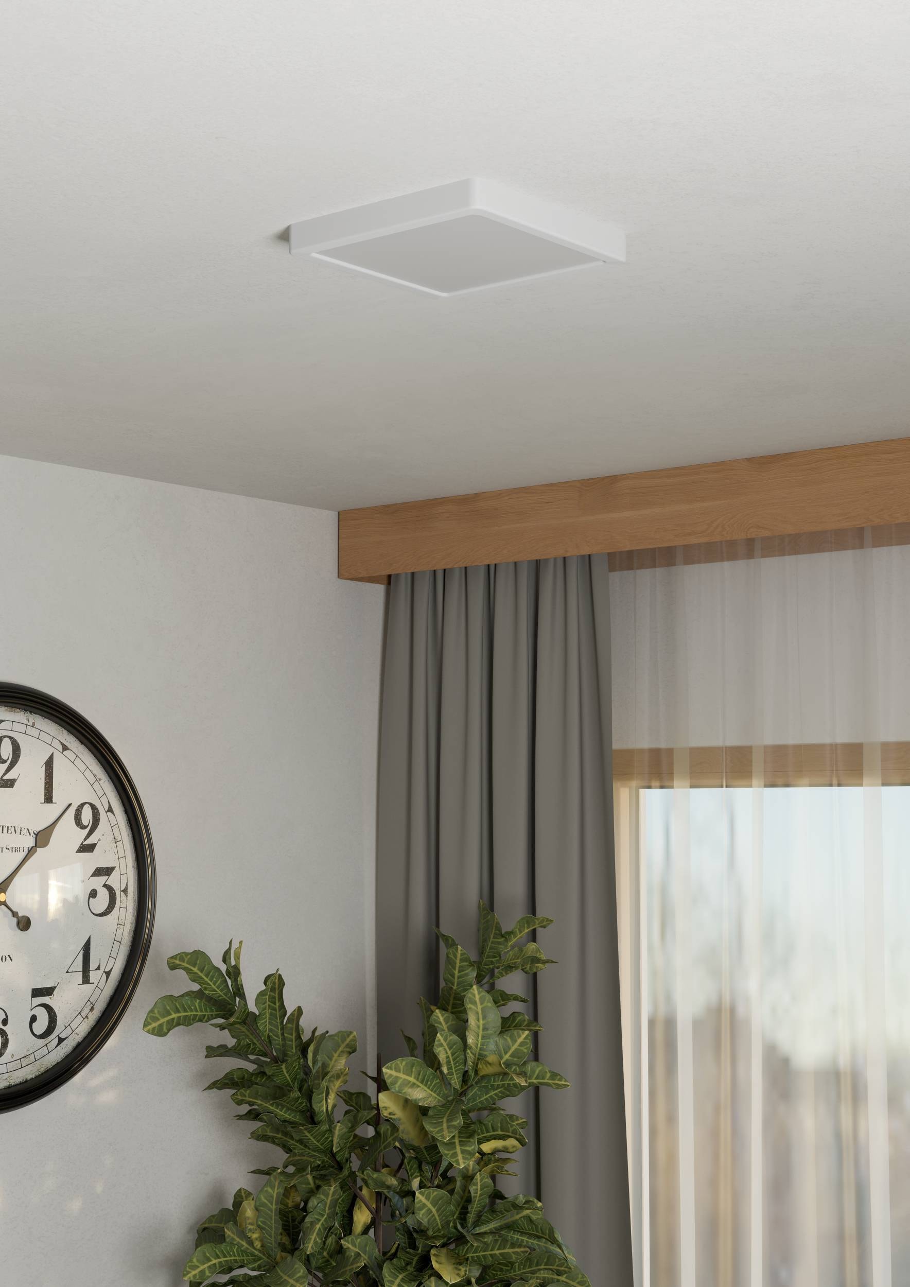 EGLO Aufbauleuchte »Fueva 6-Z Deckenlampe, ZigBee, App und Sprachsteuerung, Badlampe, IP44« LED-Modul 1 Stk. Kaltweiß | RGB Aufbauleuchte - L22 x B22 x H2,5 cm - weiß - 10,5W inkl.