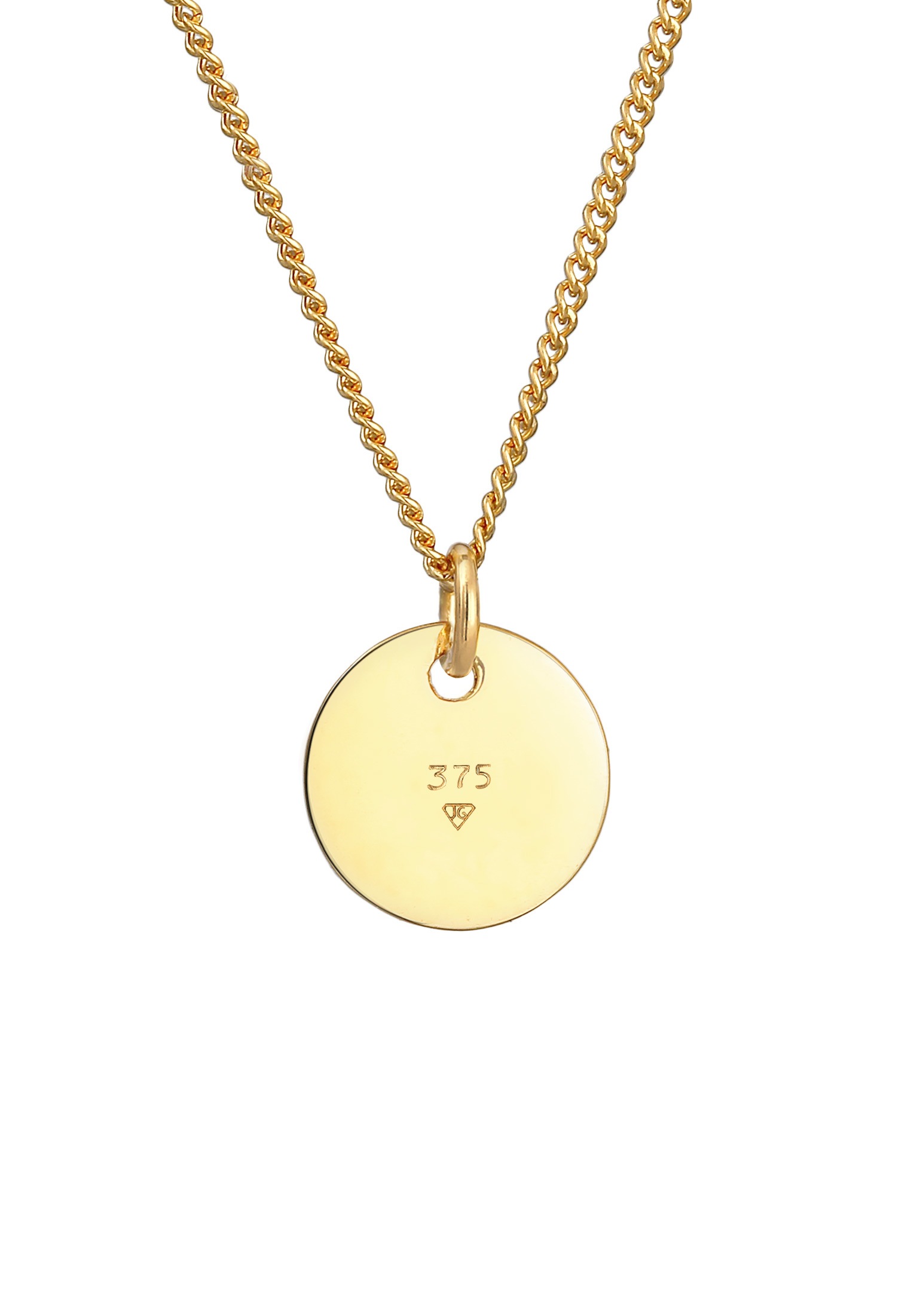 Elli Premium Kette ohne Anhänger »Halskette Kids Plättchen Coin 375 Gelbgold«