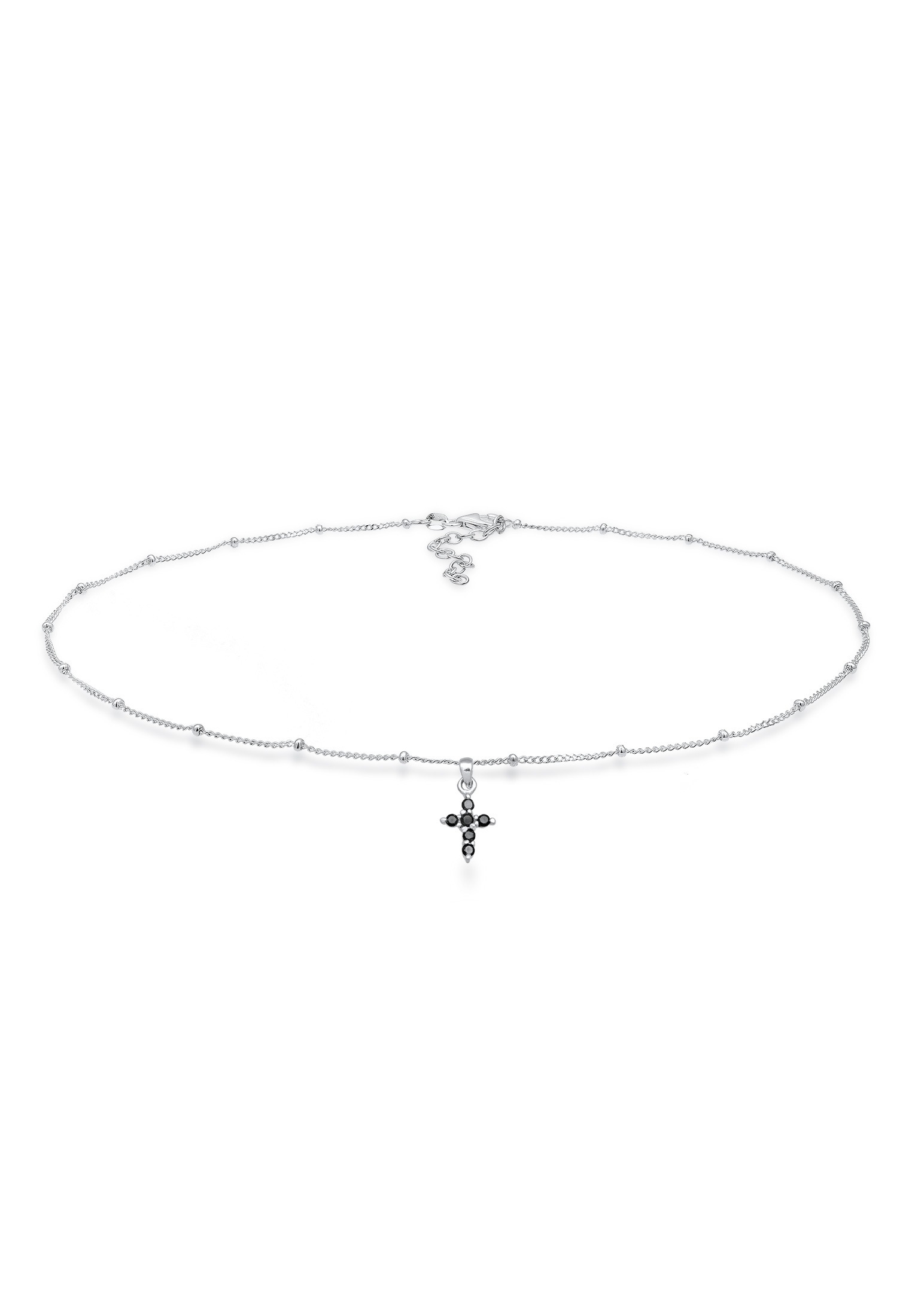 Elli Choker »Halskette Choker Kugelkette Kreuz Zirkonia 925 Silber«