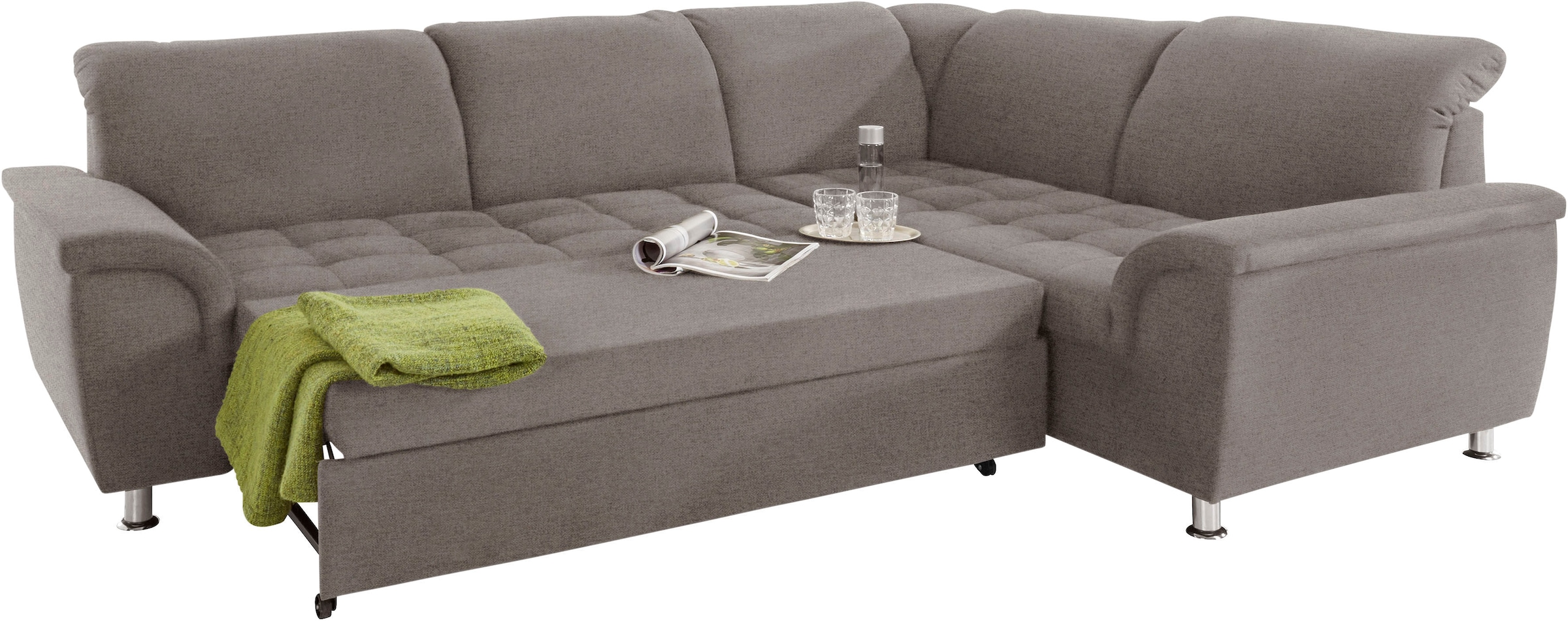 DOMO collection Ecksofa »Franzi L-Form«, wahlweise mit Kopfteilverstellung (dann Breite: 275 cm)
