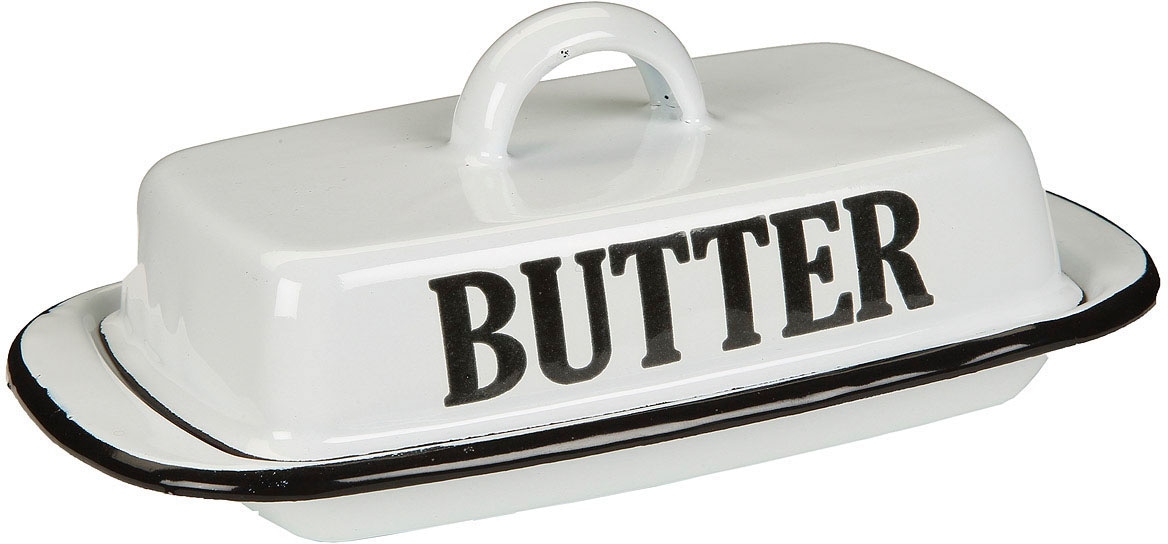 Dose »Butterdose aus Emaille in Antikweiß«, (1 St.)