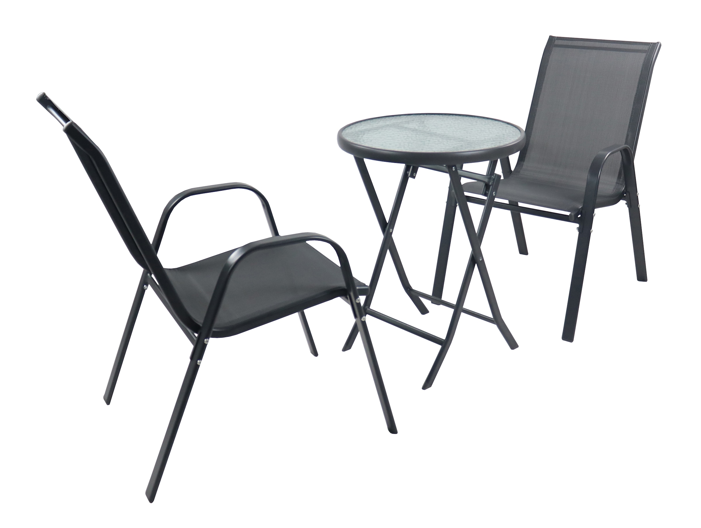 VCM Garten-Essgruppe »3tlg Balkonset Gartenmöbel Stapelstühle Set Sonlas« 3 tlg.