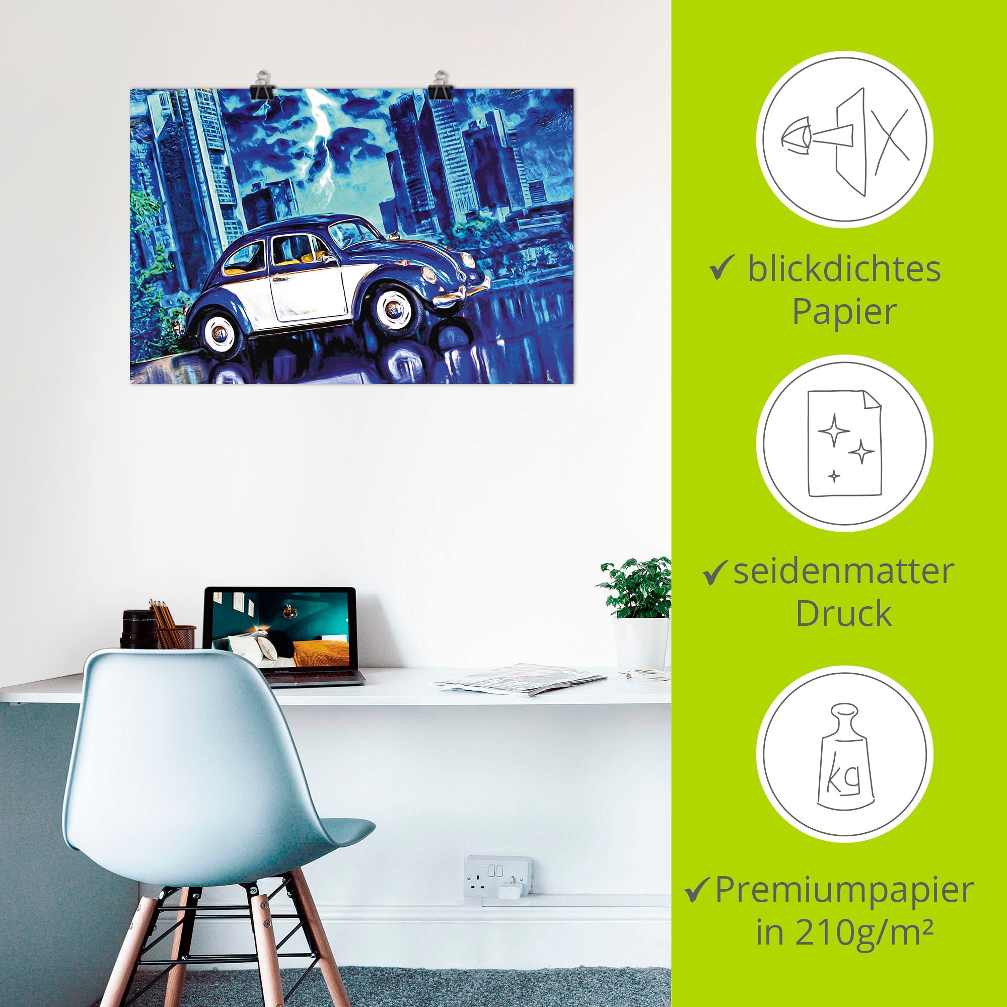 Artland Wandbild »Nachts«, Auto, (1 St.), als Alubild, Leinwandbild, Wandaufkleber oder Poster in versch. Größen