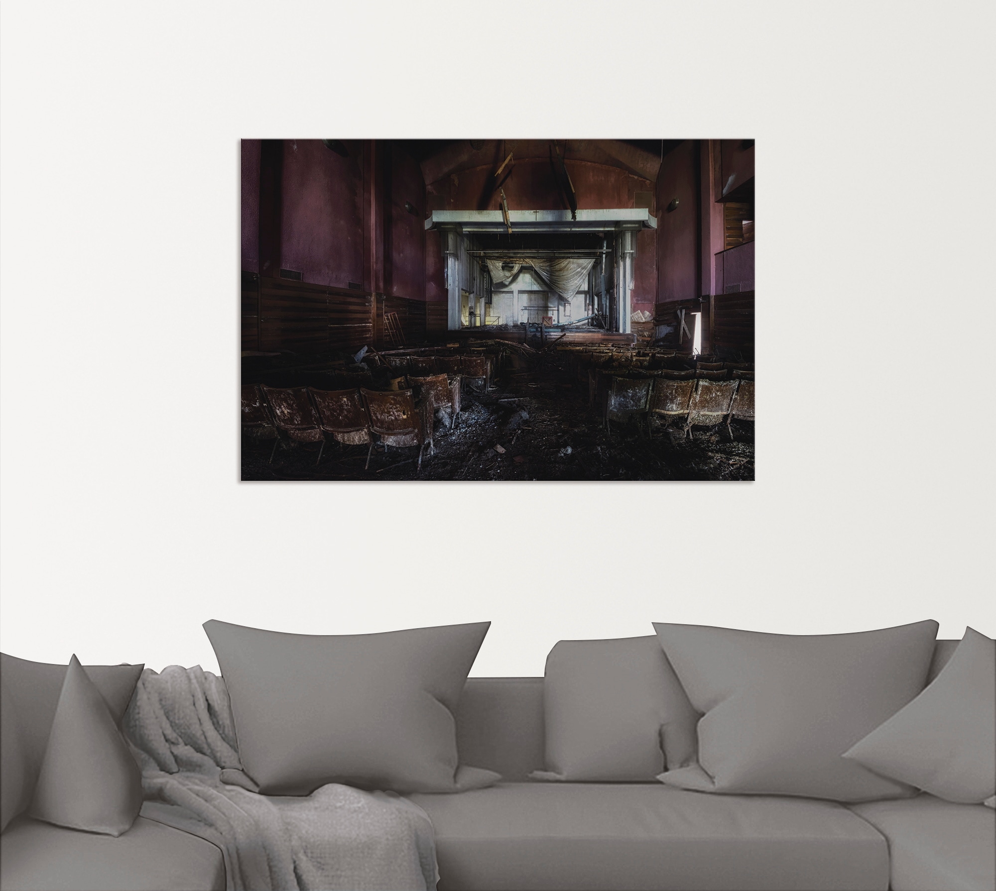 Artland Alu-Dibond-Druck »Lost Place - Kino - verlassene Orte« Gebäude 1 Stk. tlg. für Innen- und Außenbereich geeignet, Outdoorbild