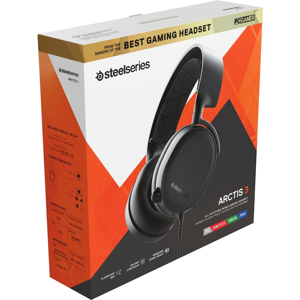 SteelSeries Gaming-Headset »Arctis 3 (2019 Edition) Wired 7.1-Surround«, Rauschunterdrückung-Noise-Cancelling