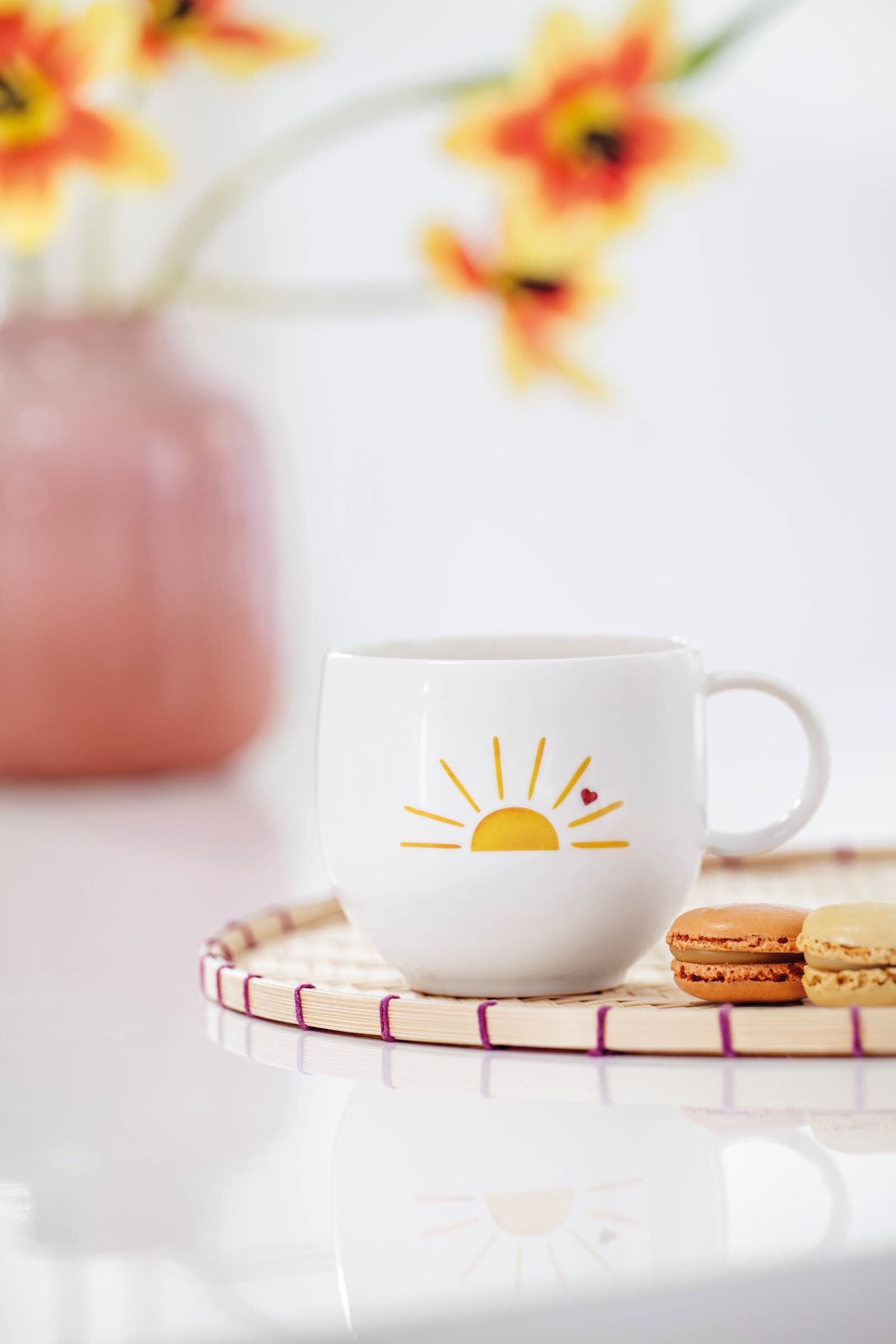 Villeroy & Boch Becher »Henkelbecher Hello Sunshine With Love 290 ml 6er Set weiß-gelb«