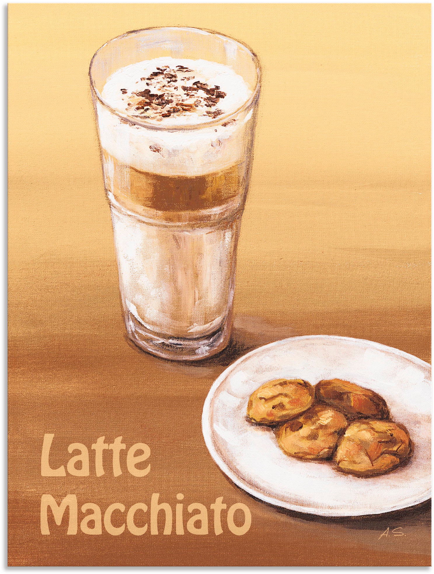 Artland Wandbild »Latte Macchiato III«, Getränke, (1 St.), in vielen Größen & Produktarten - Alubild / Outdoorbild für den Außenbereich, Leinwandbild, Poster, Wandaufkleber / Wandtattoo auch für Badezimmer geeignet