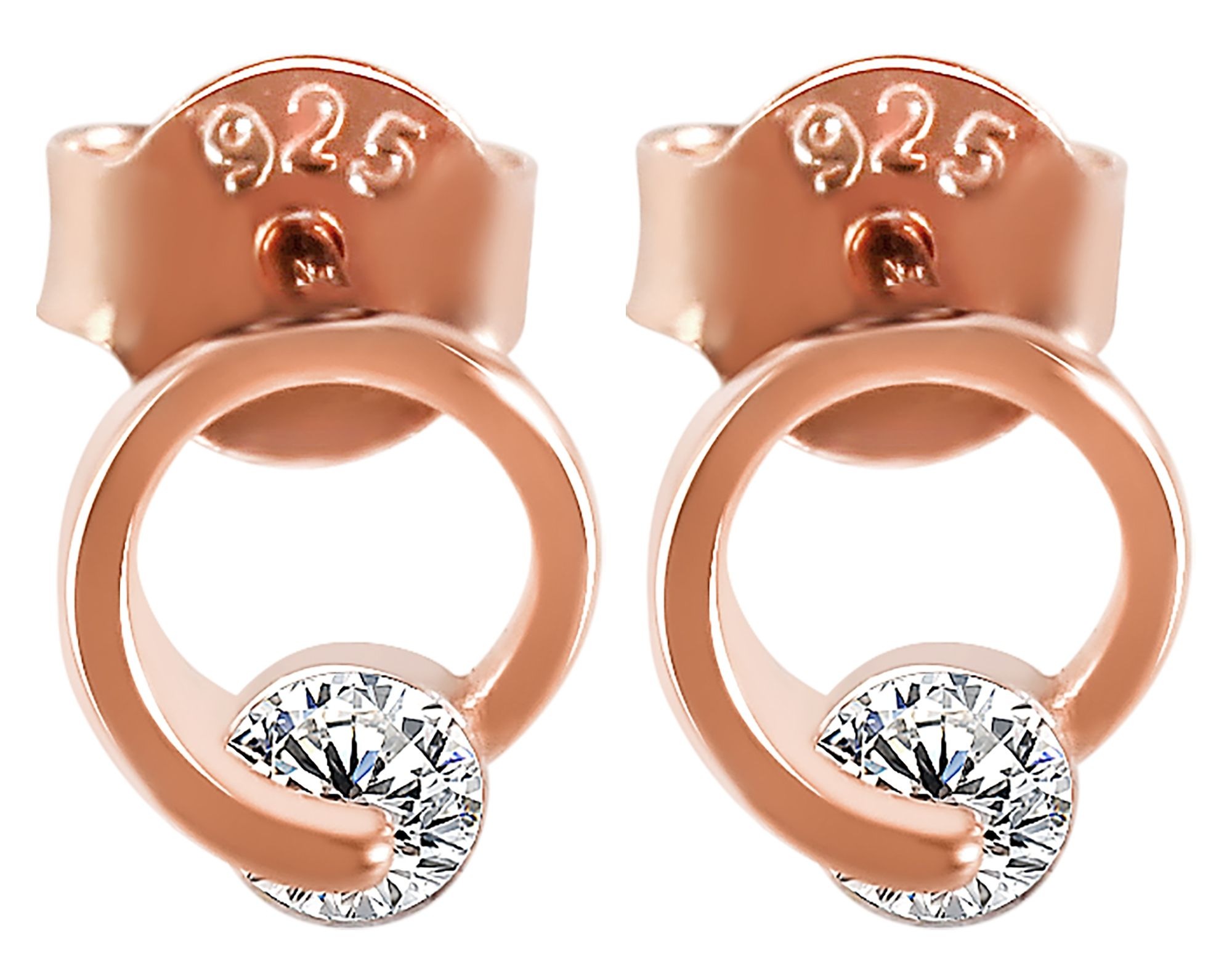 Adelia´s Paar Ohrstecker »Damen Ohrringe ¿ Ohrstecker aus 925 Silber mit Zirkonia«