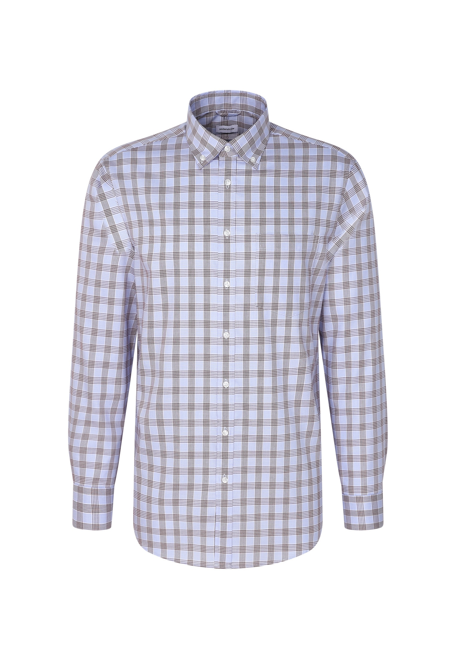 seidensticker Businesshemd »Regular« Regular 1/1 Button-Down-Kragen Karo