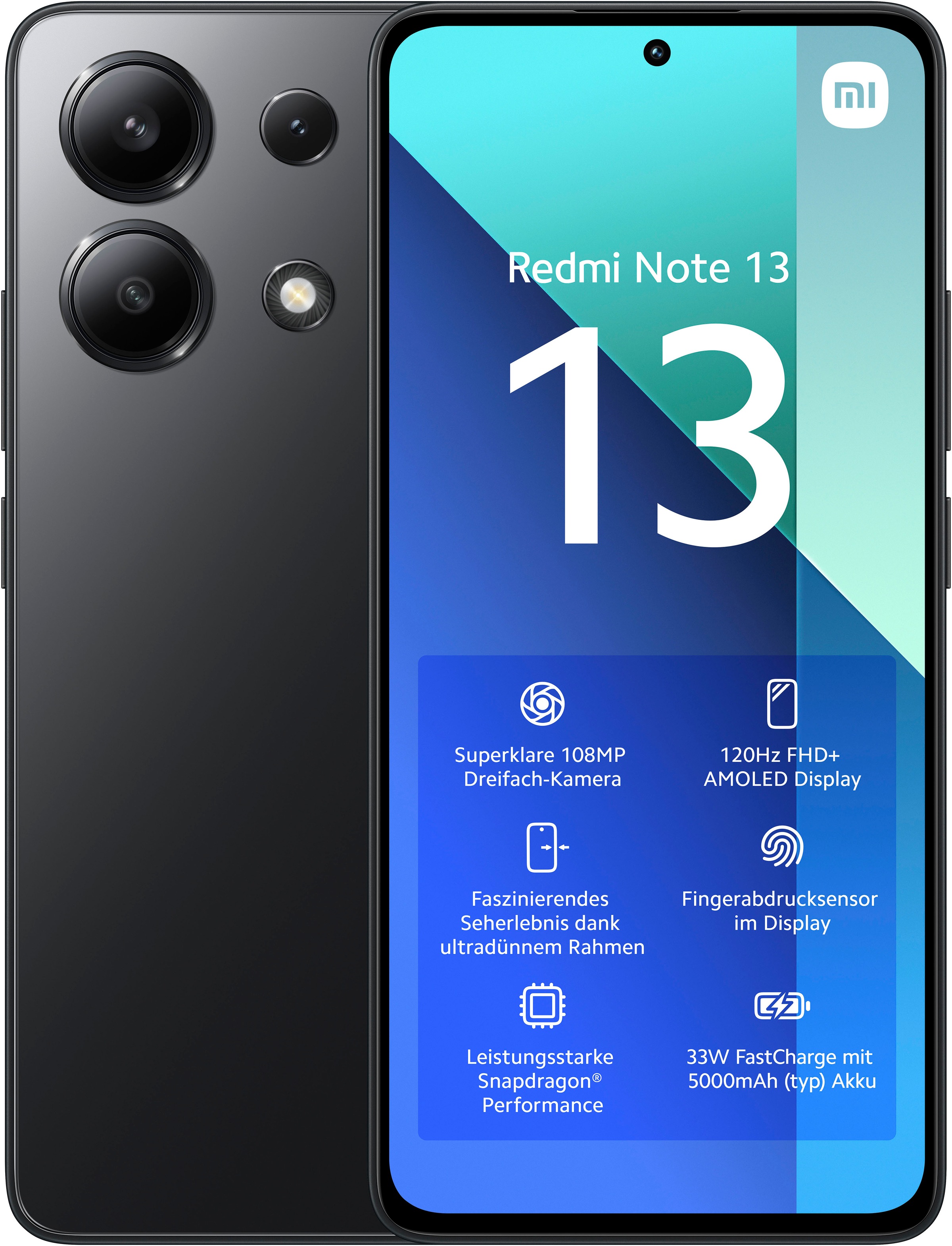 Xiaomi Smartphone »Redmi Note 13 8+128GB« Midnight Black in schwarz