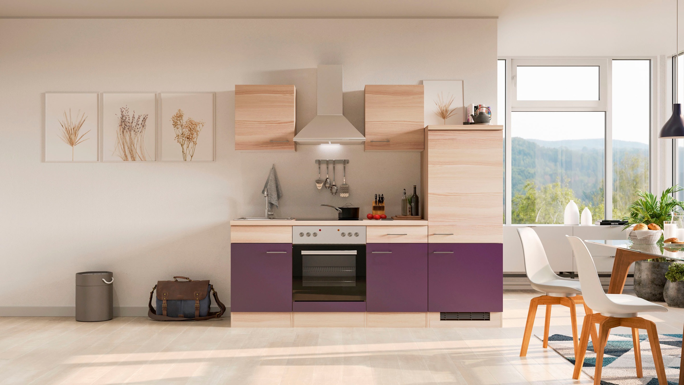 Flex-Well Küche mit erhältlich OTTO bei Breite Farbvarianten E-Geräten, in »Portland«, cm, 220 bestellen vielen