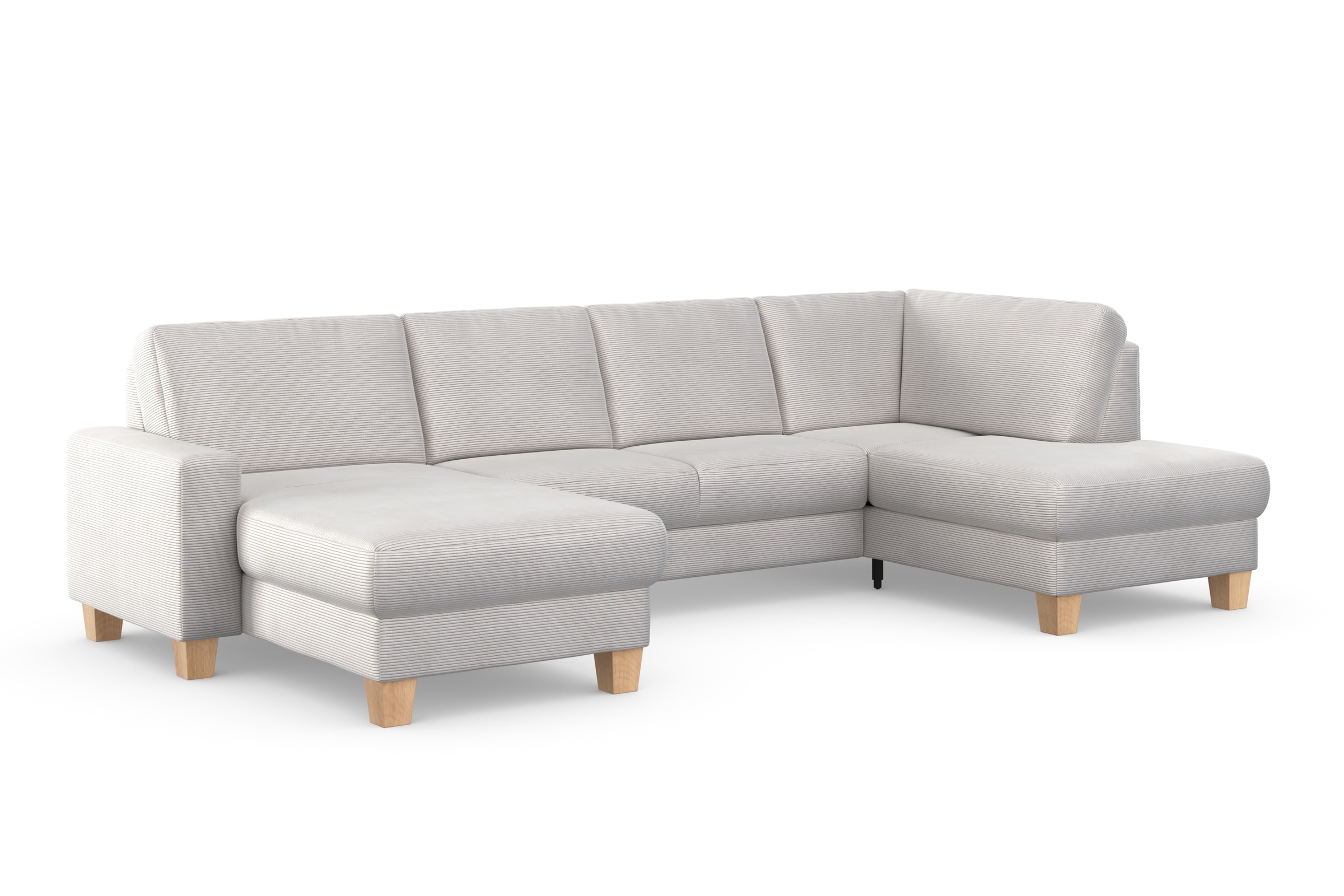 Home affaire Wohnlandschaft »Summer U-Form« mit oder ohne Bettfunktion und Bettkasten, Cord-Bezug