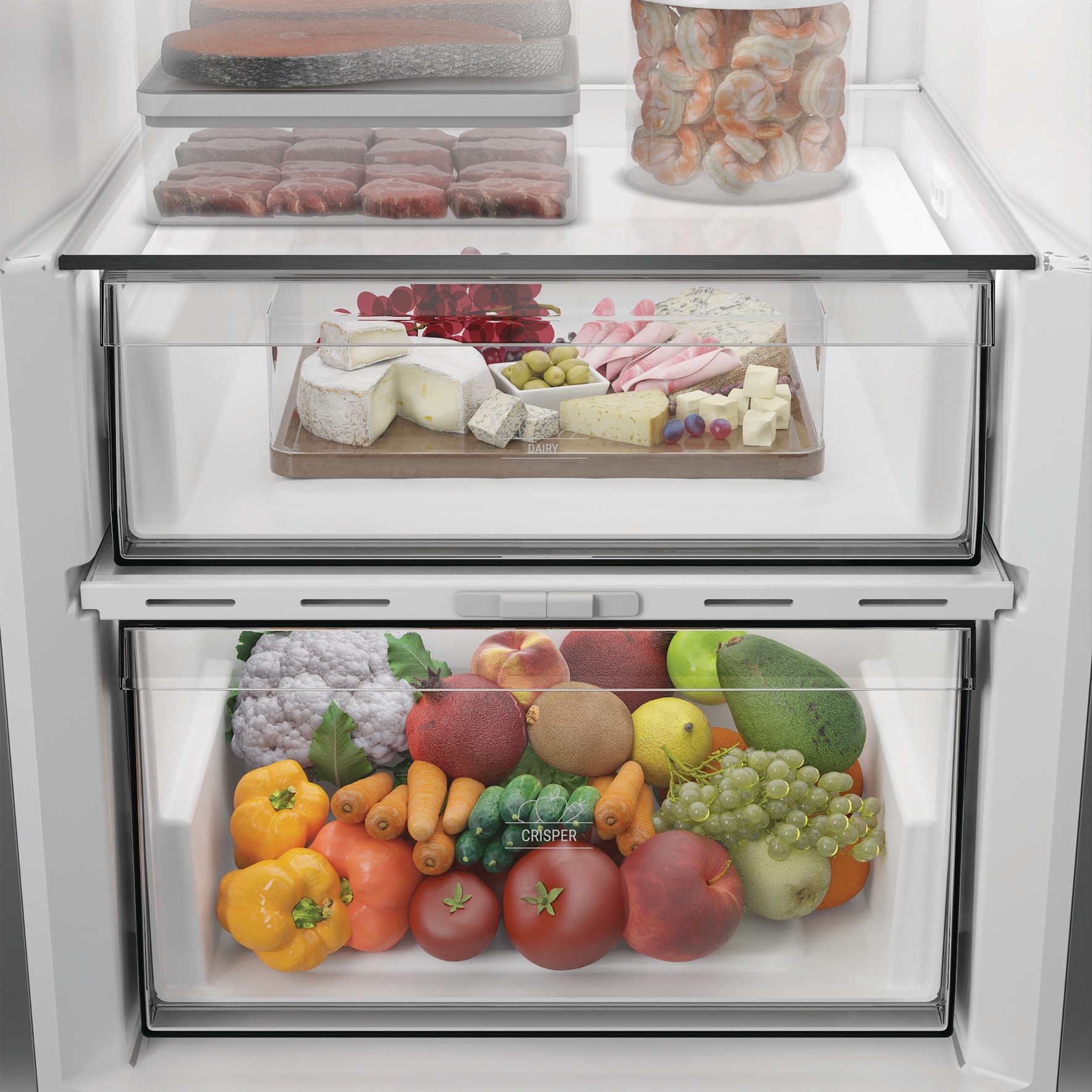 BAUKNECHT Kühlschrank KR 186GC IN »KR 186GD IN« 186,5 cm hoch 59,7 cm breit SmoothFit - 90°-Türöffnung für mehr Komfort