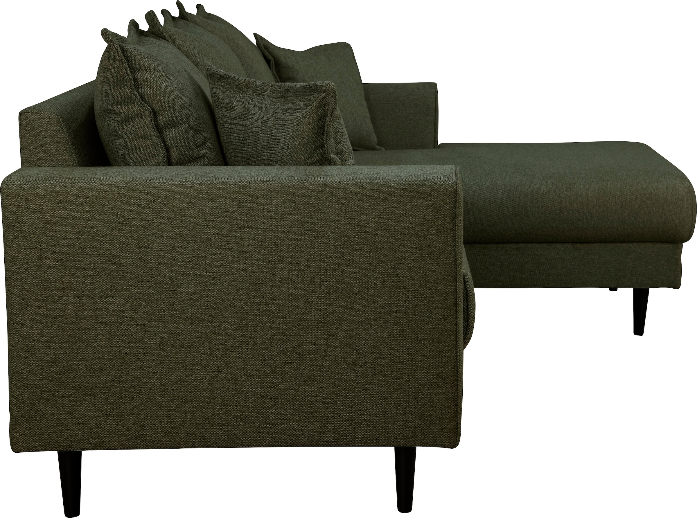 Home affaire Ecksofa »VEYRAS L-Form, hoher Sitzkomfort, Maße B/T/H: 230/150/76 cm«, mit Wellenunterfederung, incl. Rückenkissen und Zierkissen
