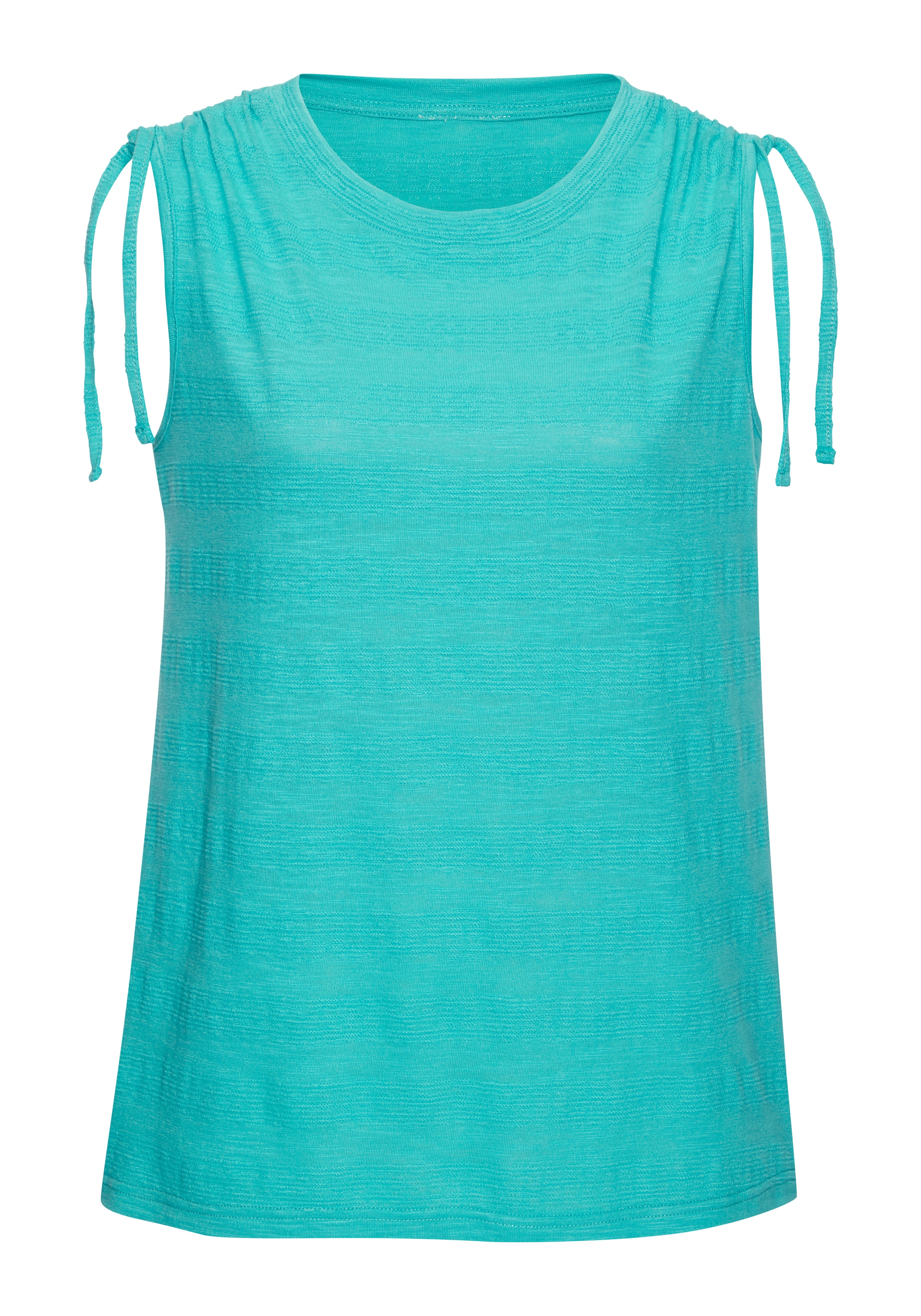 Vivance Tanktop »mit verstellbarer Raffung an der Schulter«, (2er-Pack), aus pflegeleichter Qualität mit Baumwolle