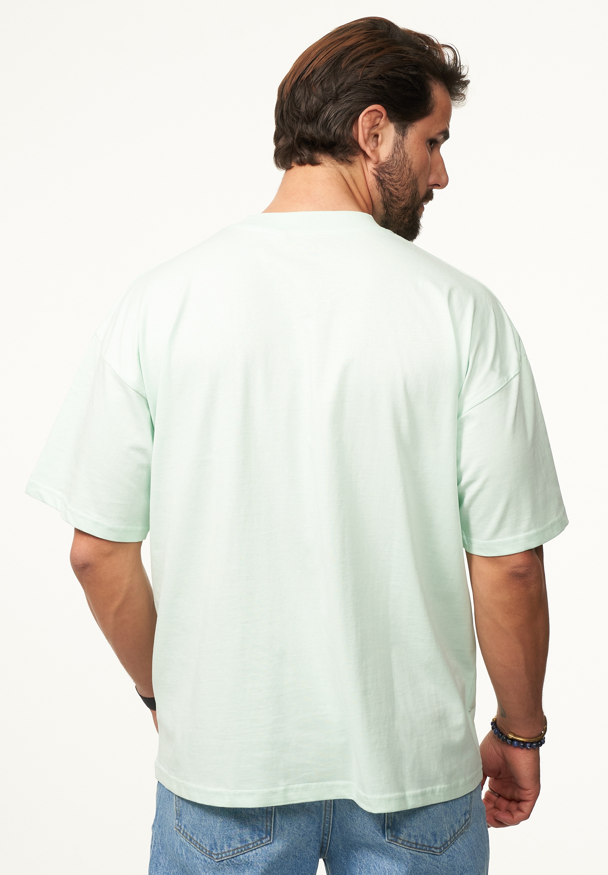SOULSTAR T-Shirt »Kurzarm Oversize aus 100% Baumwolle mit Rundhalsausschnitt Crew Neck für Herren« Herren Oversize-Fit Kurzarm Shirt mit Rundhals-Ausschnitt