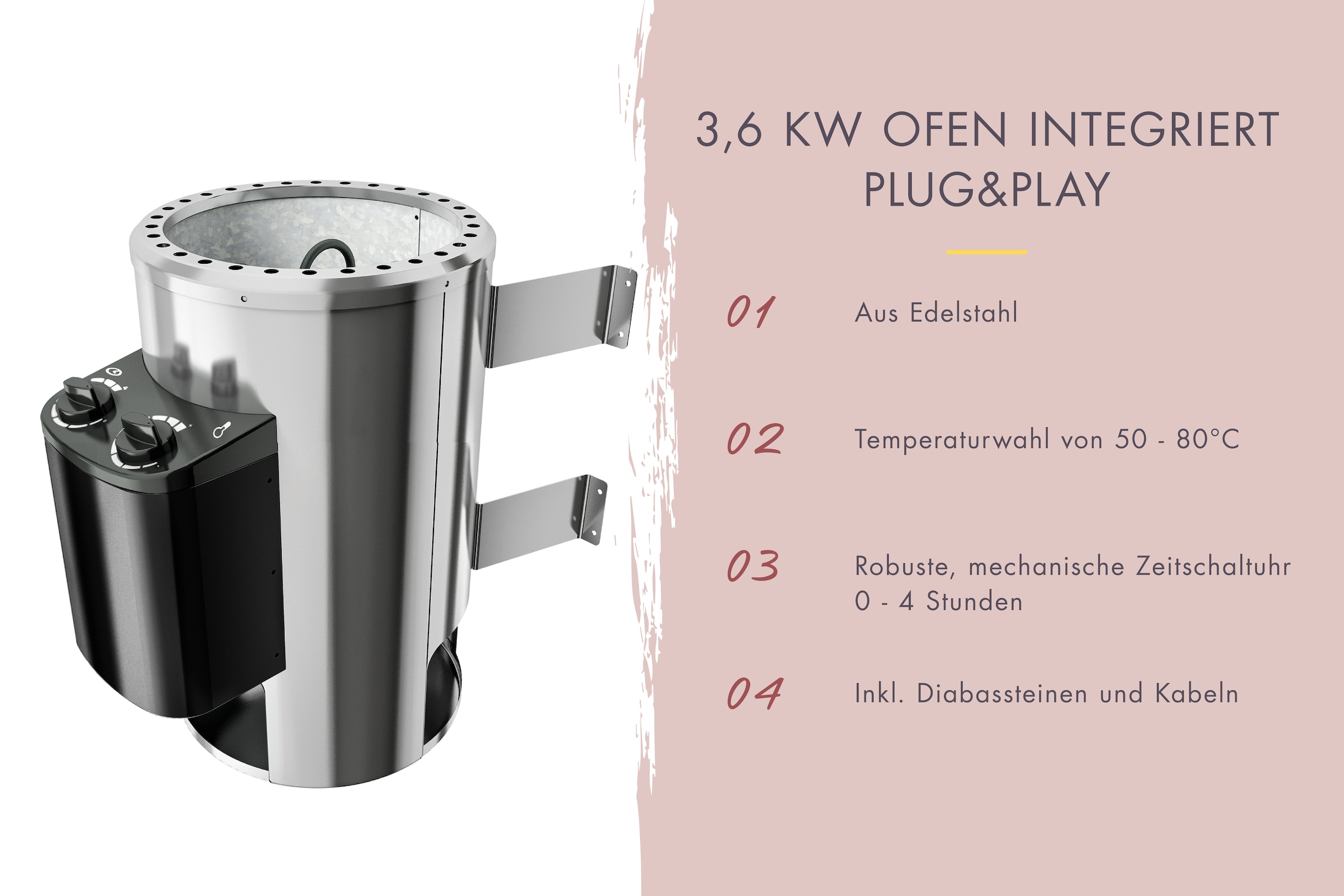 Karibu Sauna »Nanna« Set,  Ofen 3,6 kW intgr. Strg