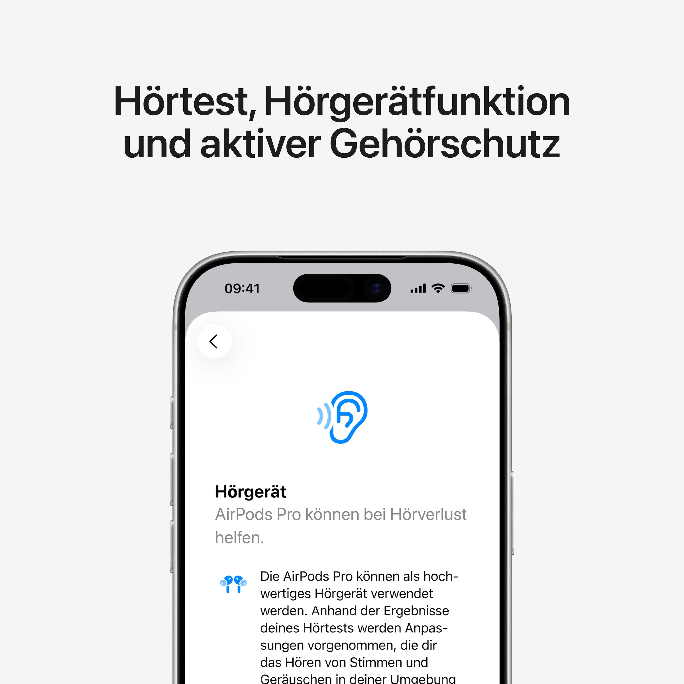 Apple wireless In-Ear-Kopfhörer »AirPods Pro 3« Bluetooth Active Noise Cancelling (ANC) | Transparenzmodus | True Wireless | integrierte Steuerung für Anrufe und Musik | kompatibel mit Siri Mit dem neuen Update: Live Übersetzung