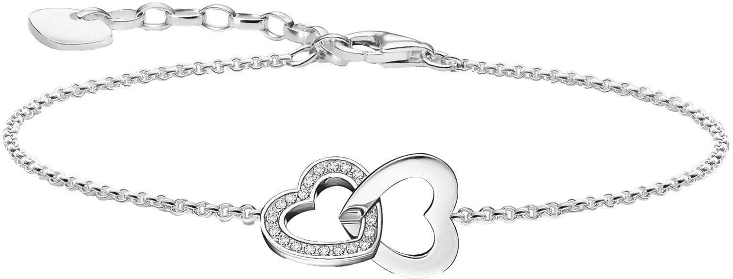 THOMAS SABO Armband »mit verschlungenen Herzen, A2163-051-14-L19V, A2163-414-14-L19V«, mit Zirkonia (synth.)