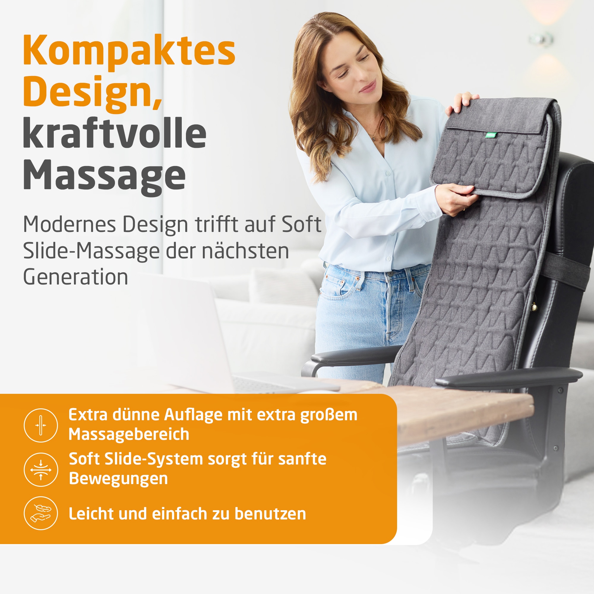 Medisana Massagesitzauflage »MC 700« Shiatsu-Massageauflage, 2 Stufen, Wärmefunktion, Punktmassage, leise