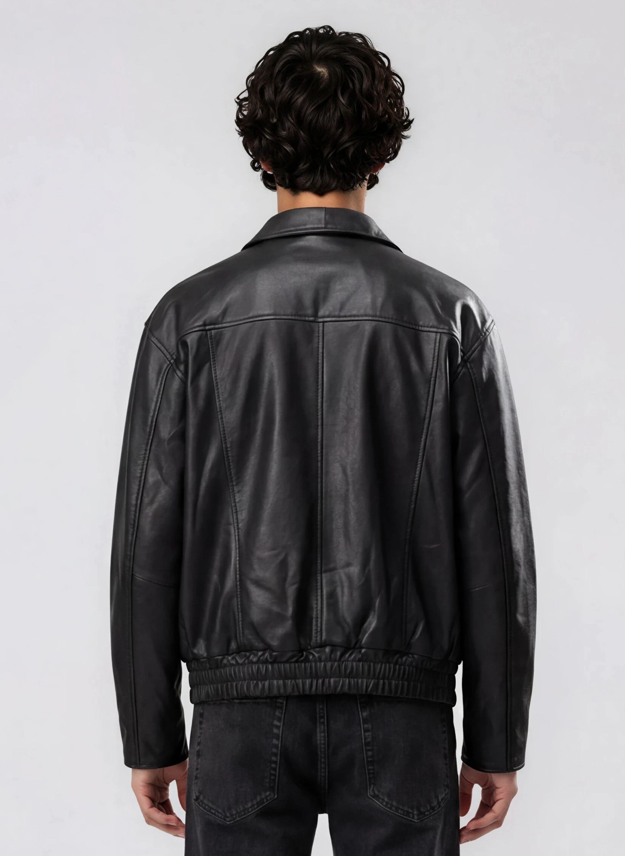 trueprodigy Lederjacke »Pekka Blouson Schnitt mit Hemdkragen und elastischen Saum« ohne Kapuze
