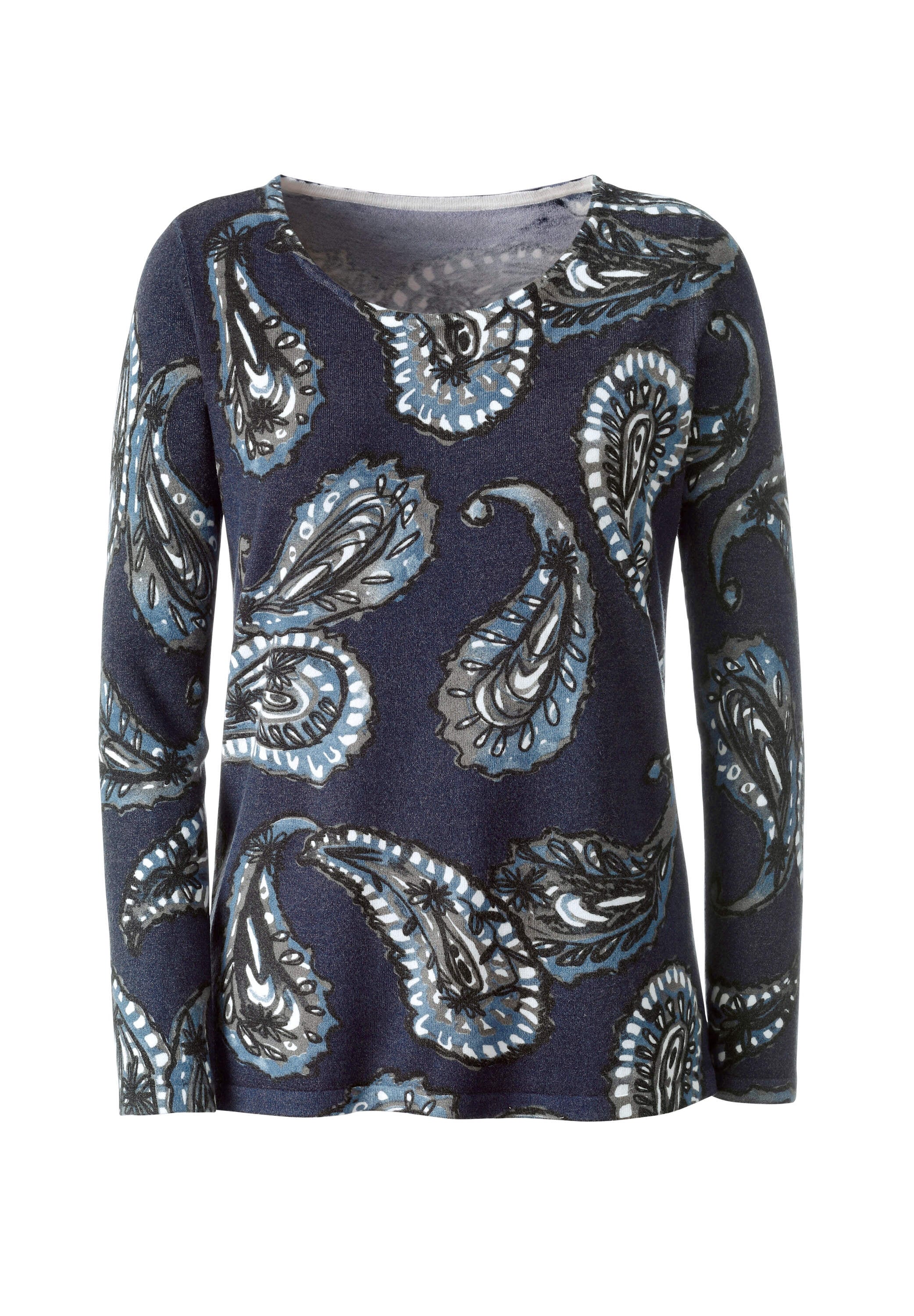 creation L Strickpullover »Druck-Pullover Feinstrickpullover mit Paisley-Dessin«