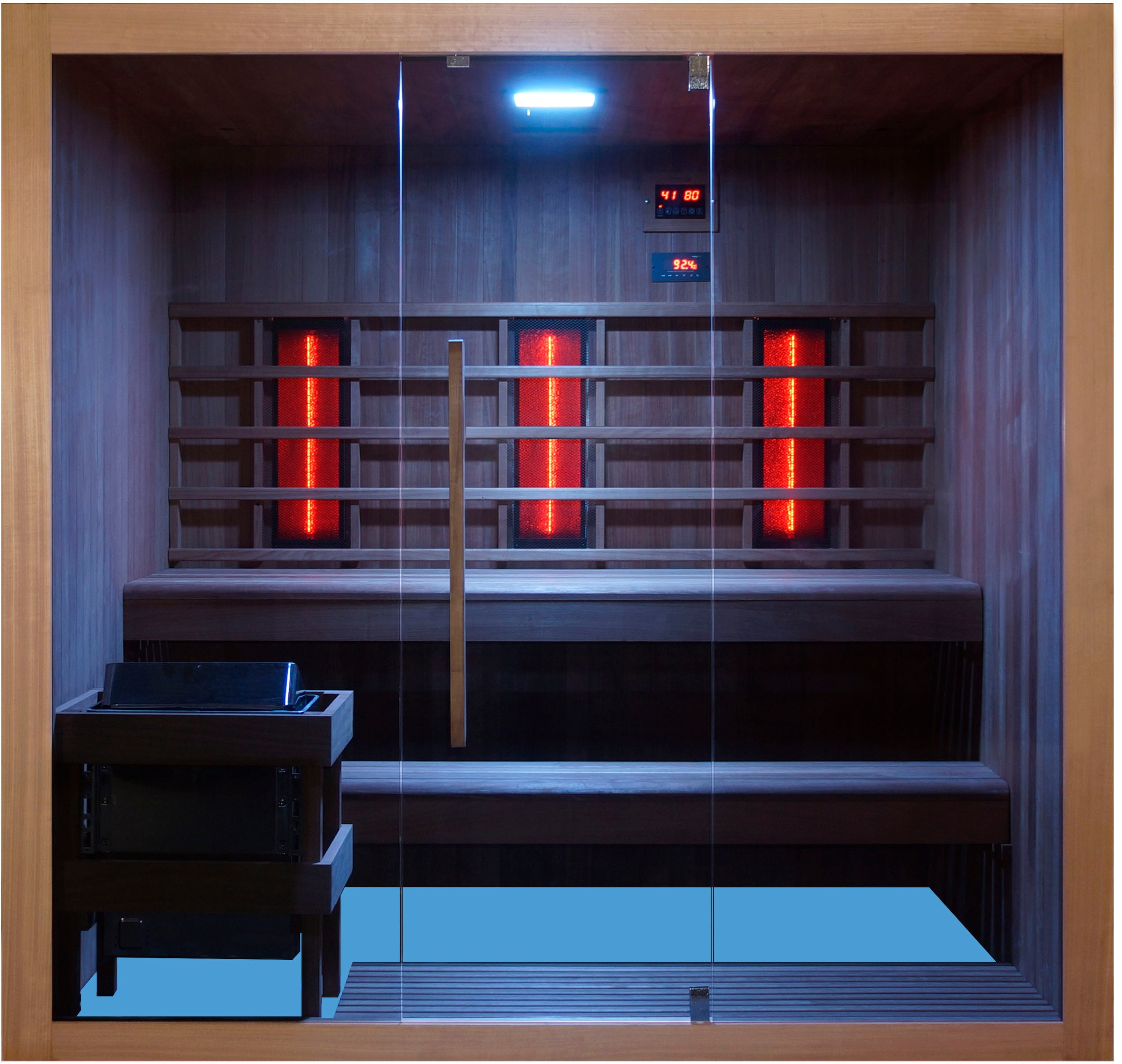 Sanotechnik Sauna »»KOTKA« mit Infrarotkabine« geeignet für 5 Personen, Espenholz