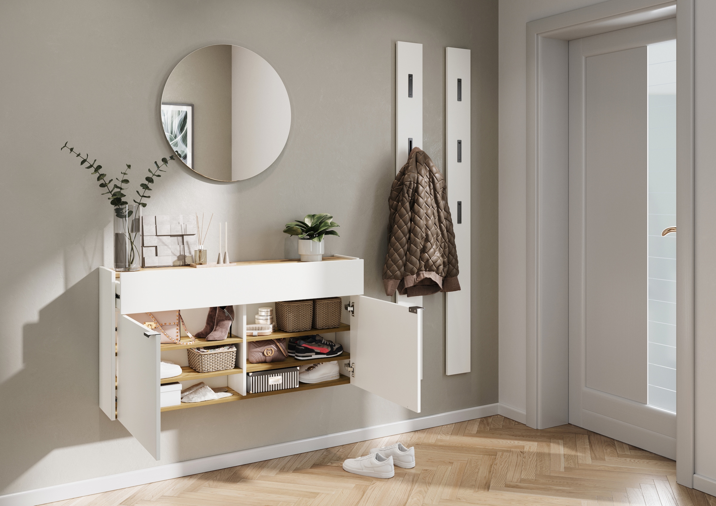 GERMANIA Hängeschuhschrank »Ameca«, Türen mit Soft-Close, 110x22x57 cm, Made in Germany