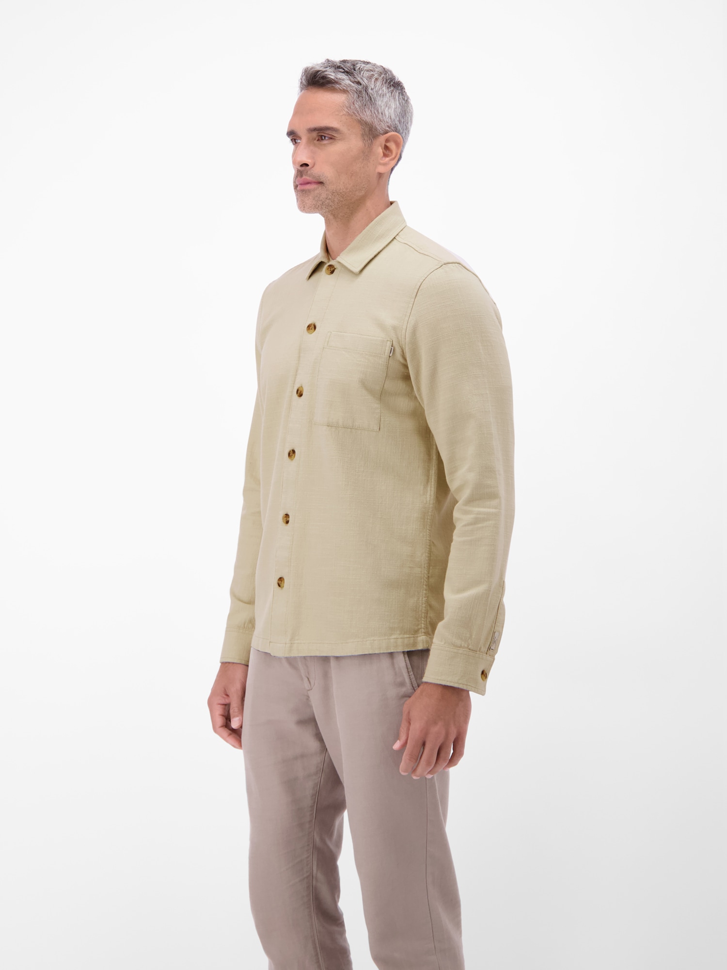 LERROS Langarmhemd »Overshirt aus 100 % Baumwolle, unifarben«