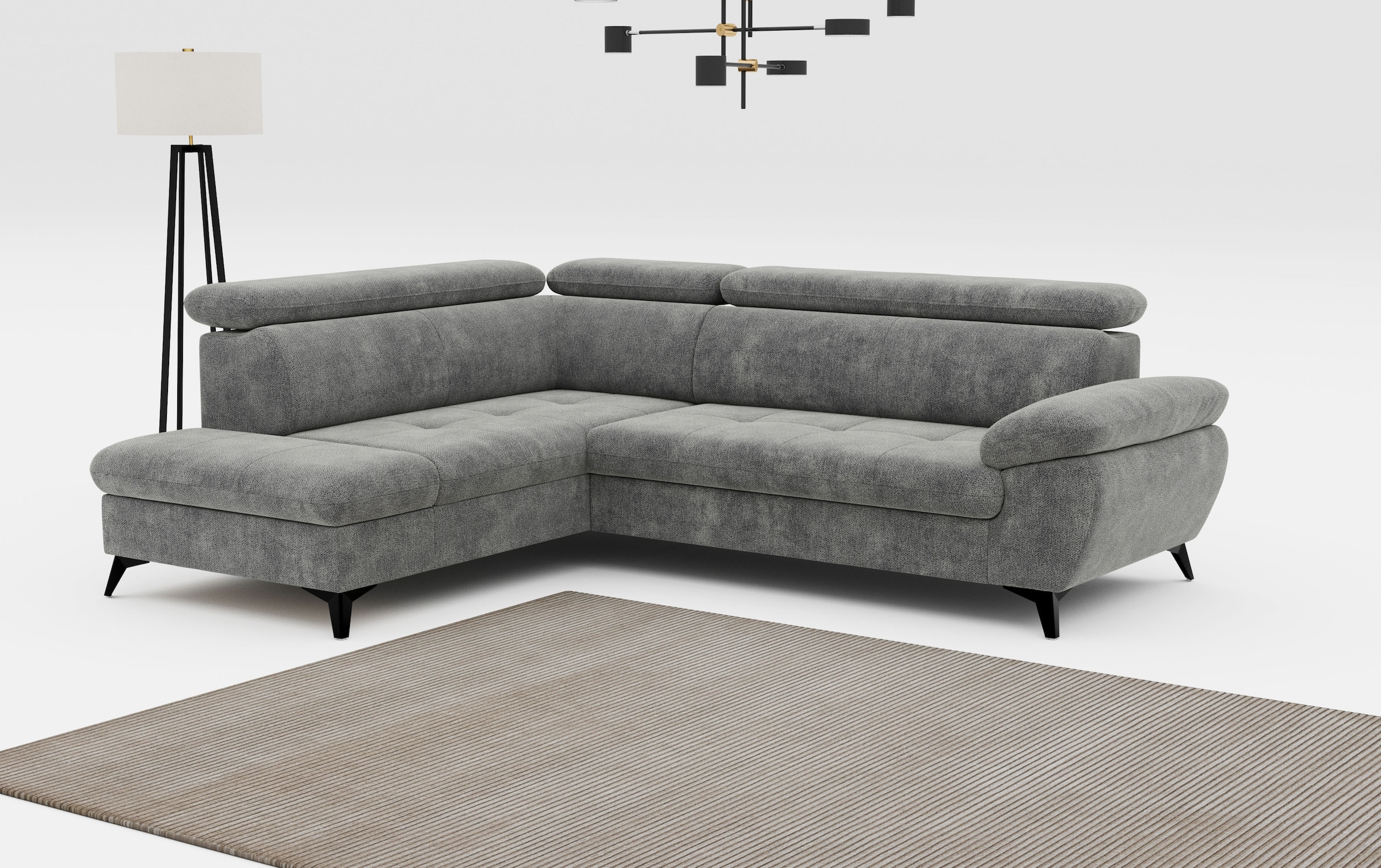 COTTA Ecksofa »Hudson L-Form«, mit Kopfteilverstellung, wahlweise mit Bettfunktion & Bettkasten