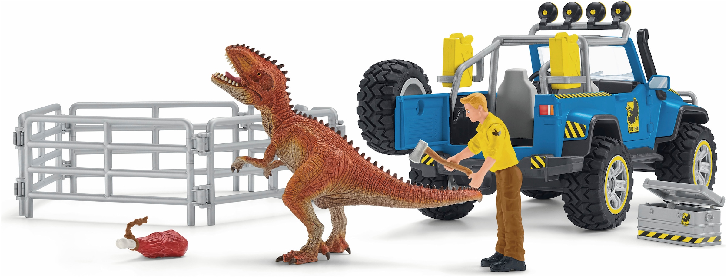 Schleich® Spielfigur »DINOSAURS, Geländewagen mit Dino-Außenposten (41464)«