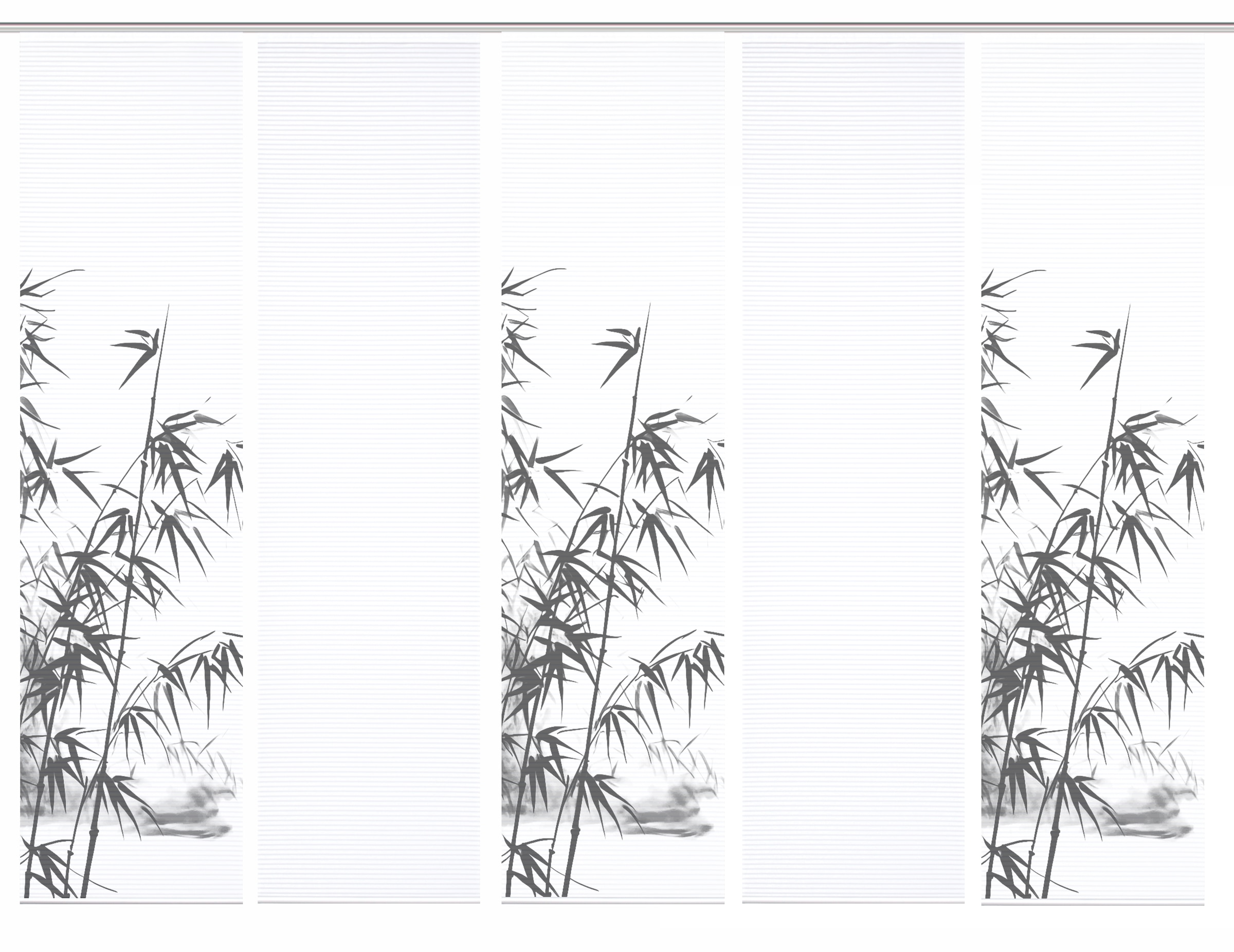 HOME in green Schiebegardine »RUFUS« Paneelwagen 5 Stk. tlg. Bambusoptik, SET, recycelt, Digitaldruck