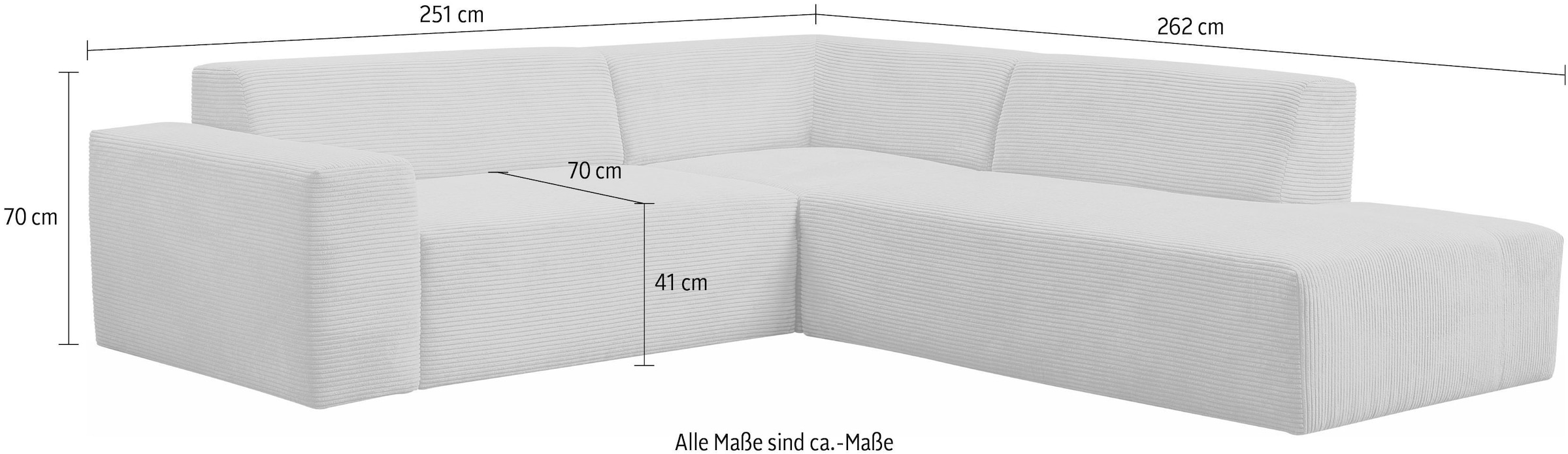 WERK2 Ecksofa »Zeus-M, 251 cm breit tolles Sofa«