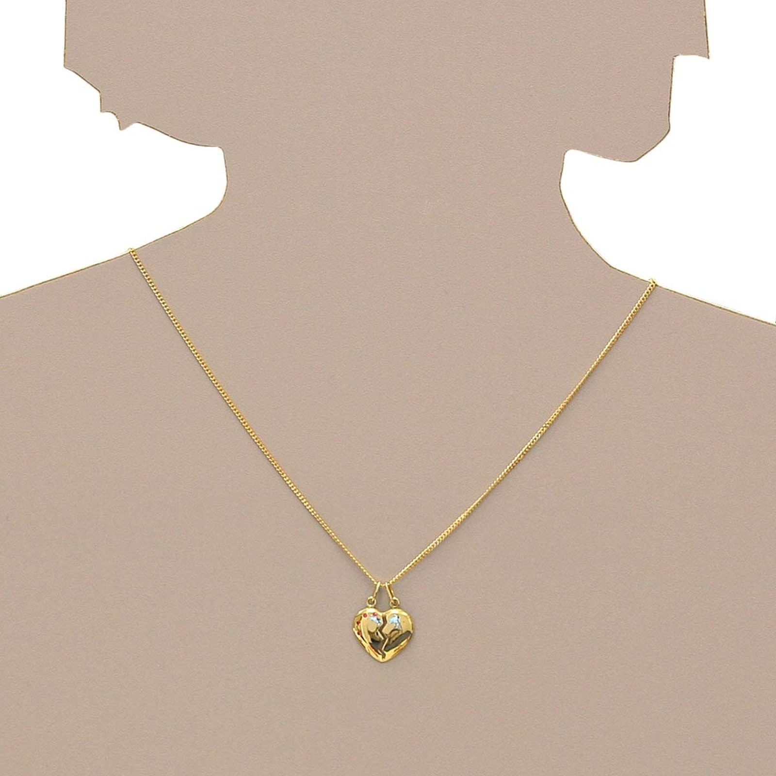 OSTSEE-SCHMUCK Kettenanhänger »- geteiltes Herz - Gold 333/000 - sy. Rubin«