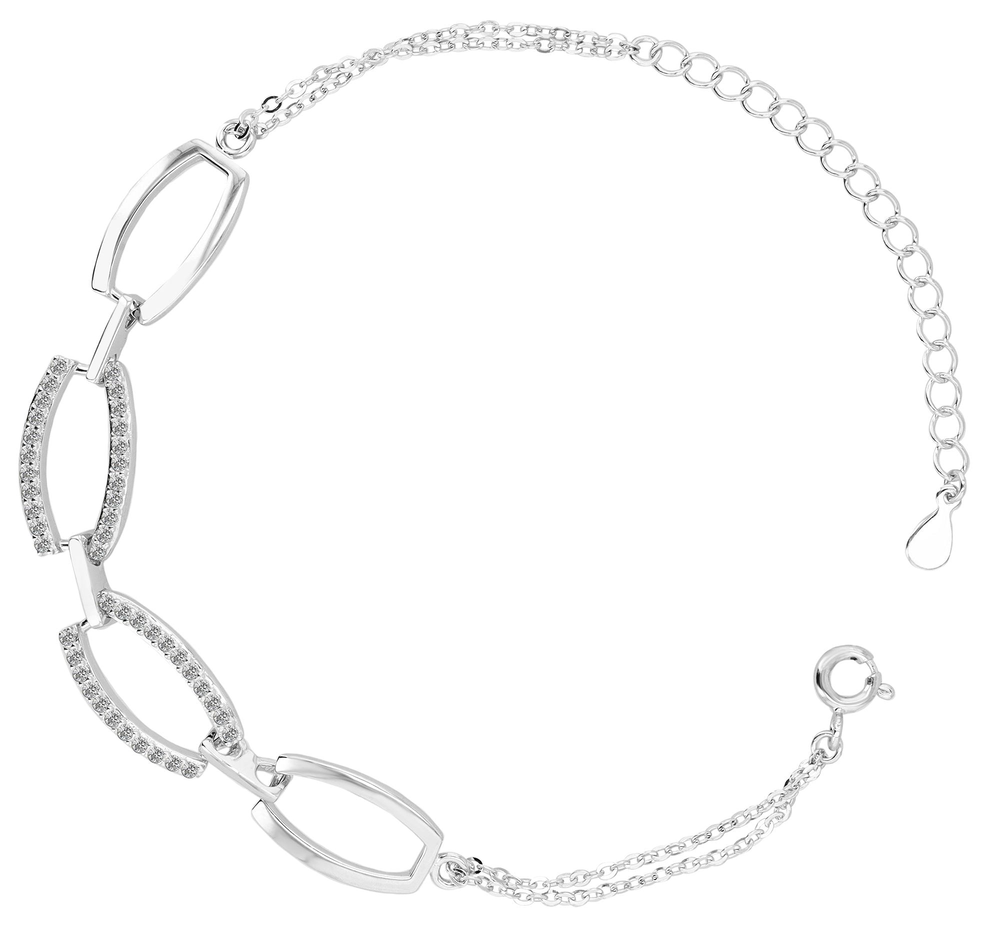 Adelia´s Armband »Damen Armband aus 925 Silber mit Zirkonia 17+5 cm«