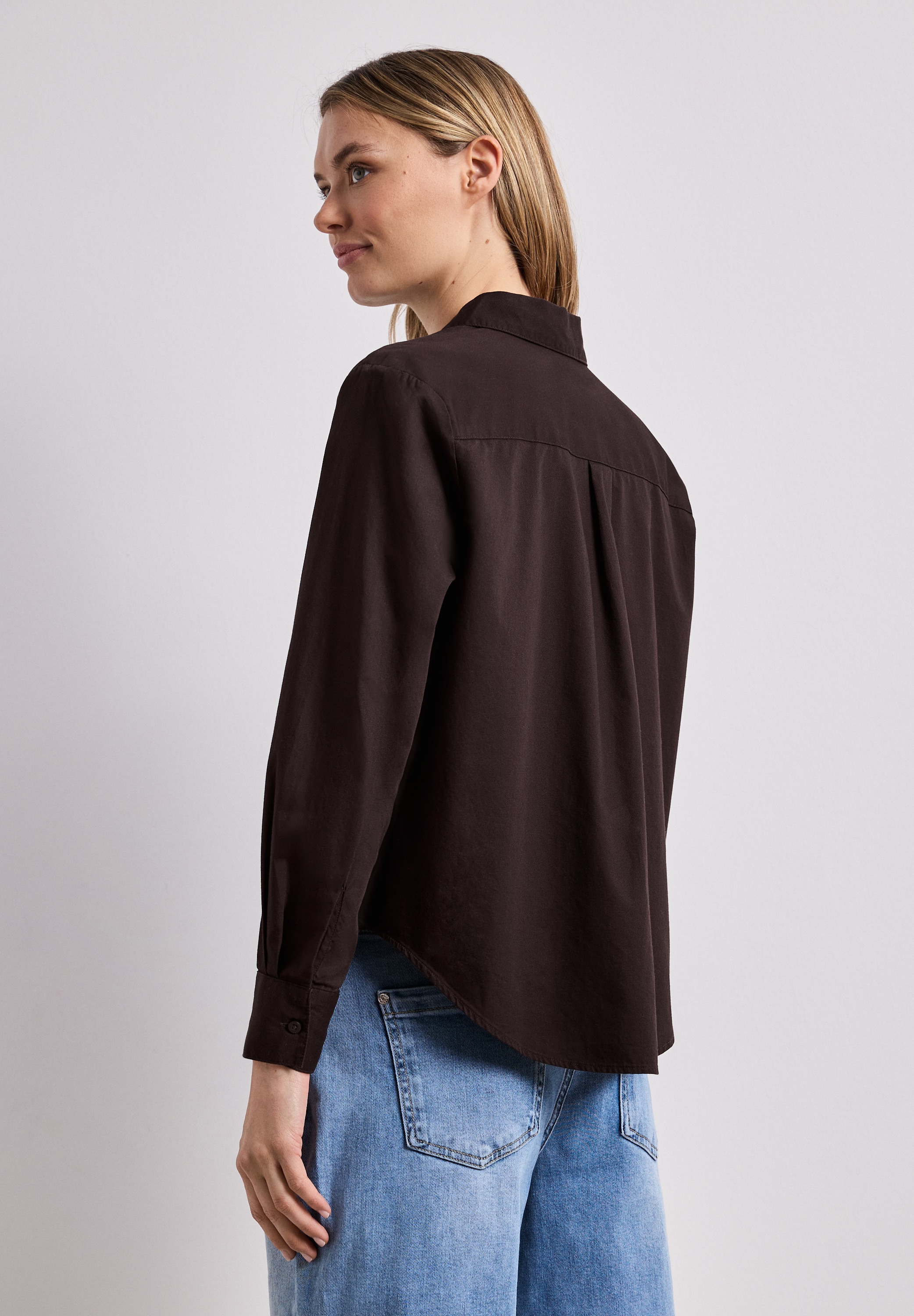 STREET ONE Langarmbluse mit Hemdkragen aus Twill
